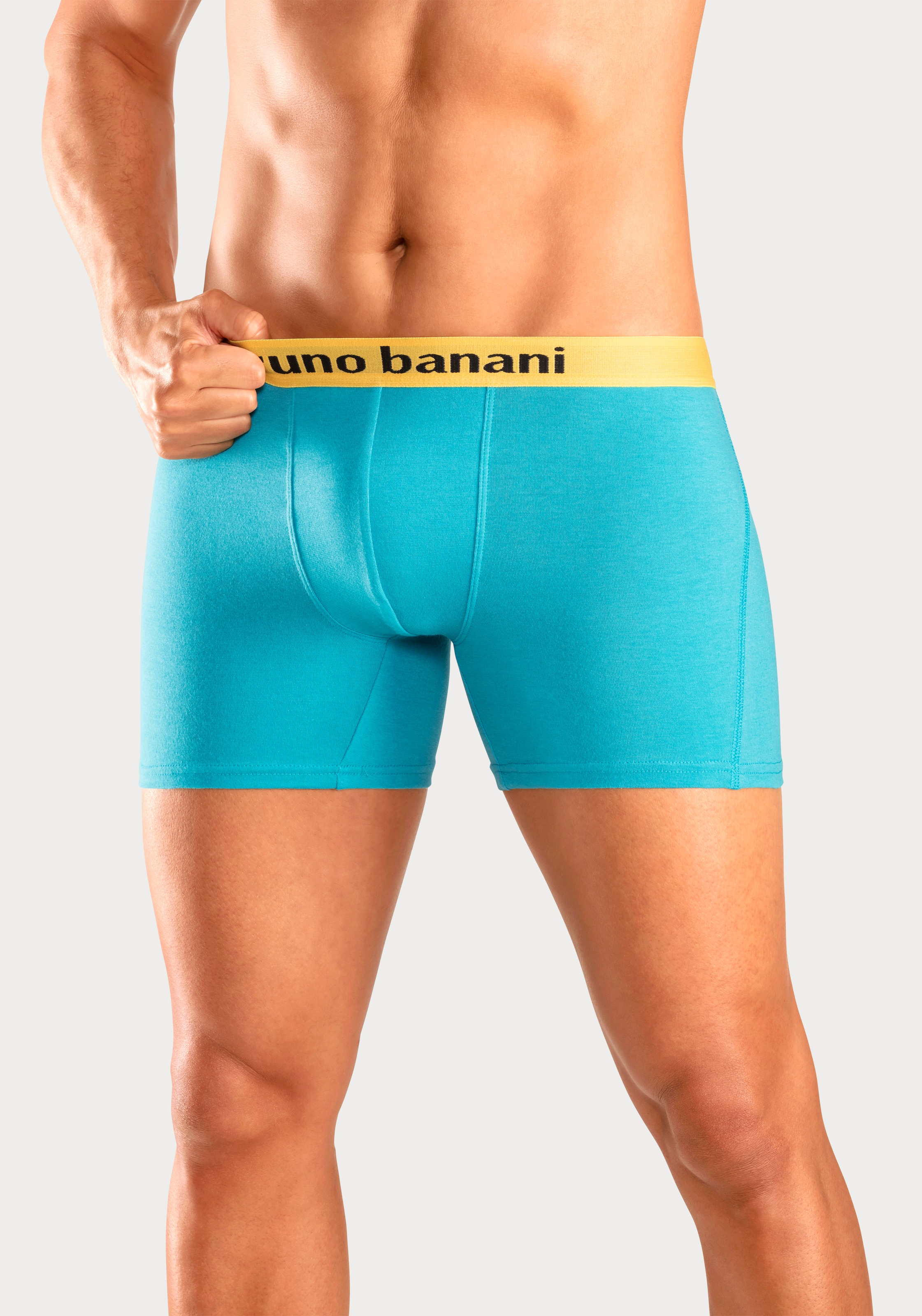 Bruno Banani Boxer »Unterhose für Herren«, (Packung, 4 St.), mit längerem Bein und auffälligen Logobund