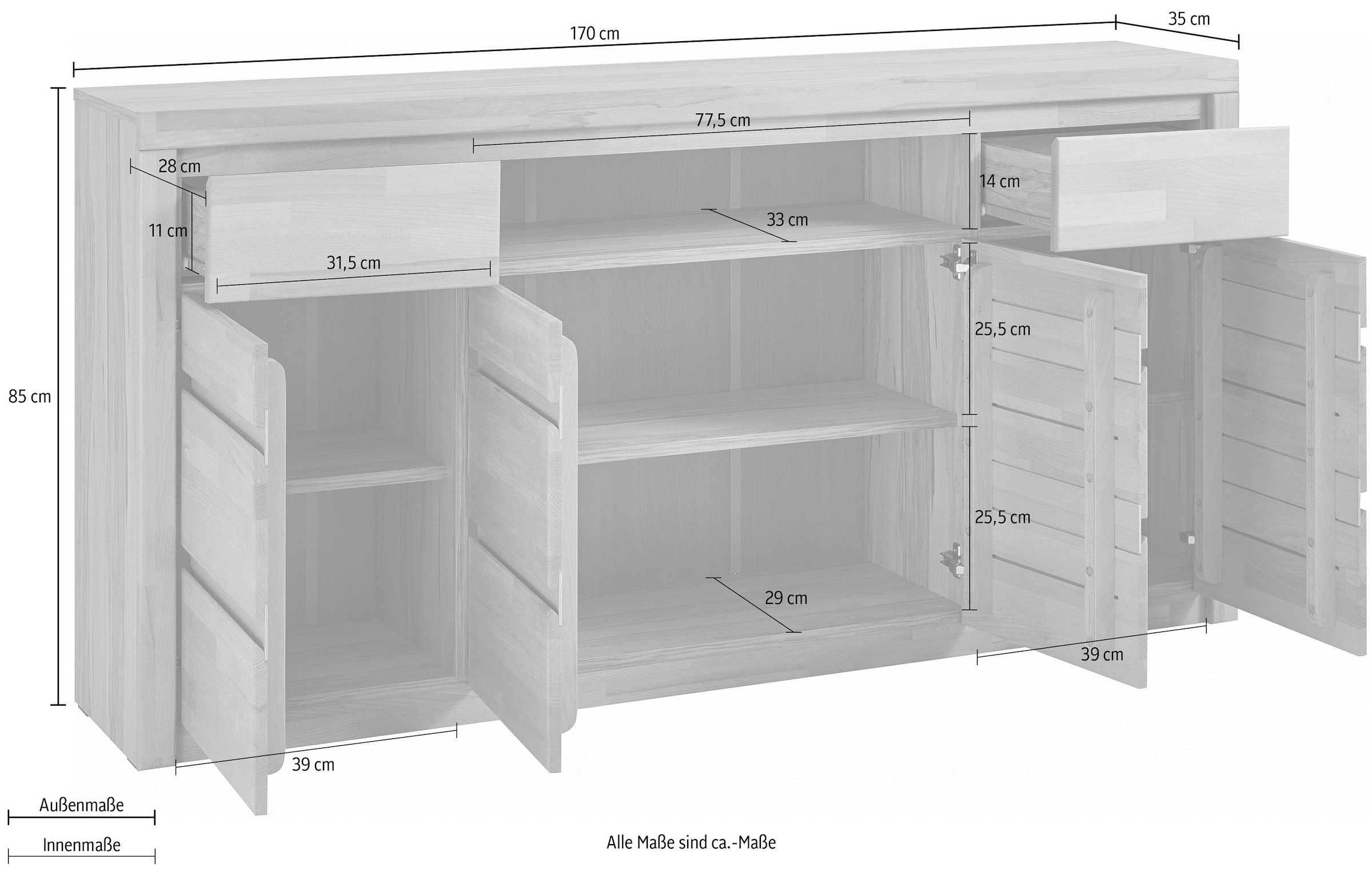 Home affaire Kommode »Silkeborg«, Breite 170 cm