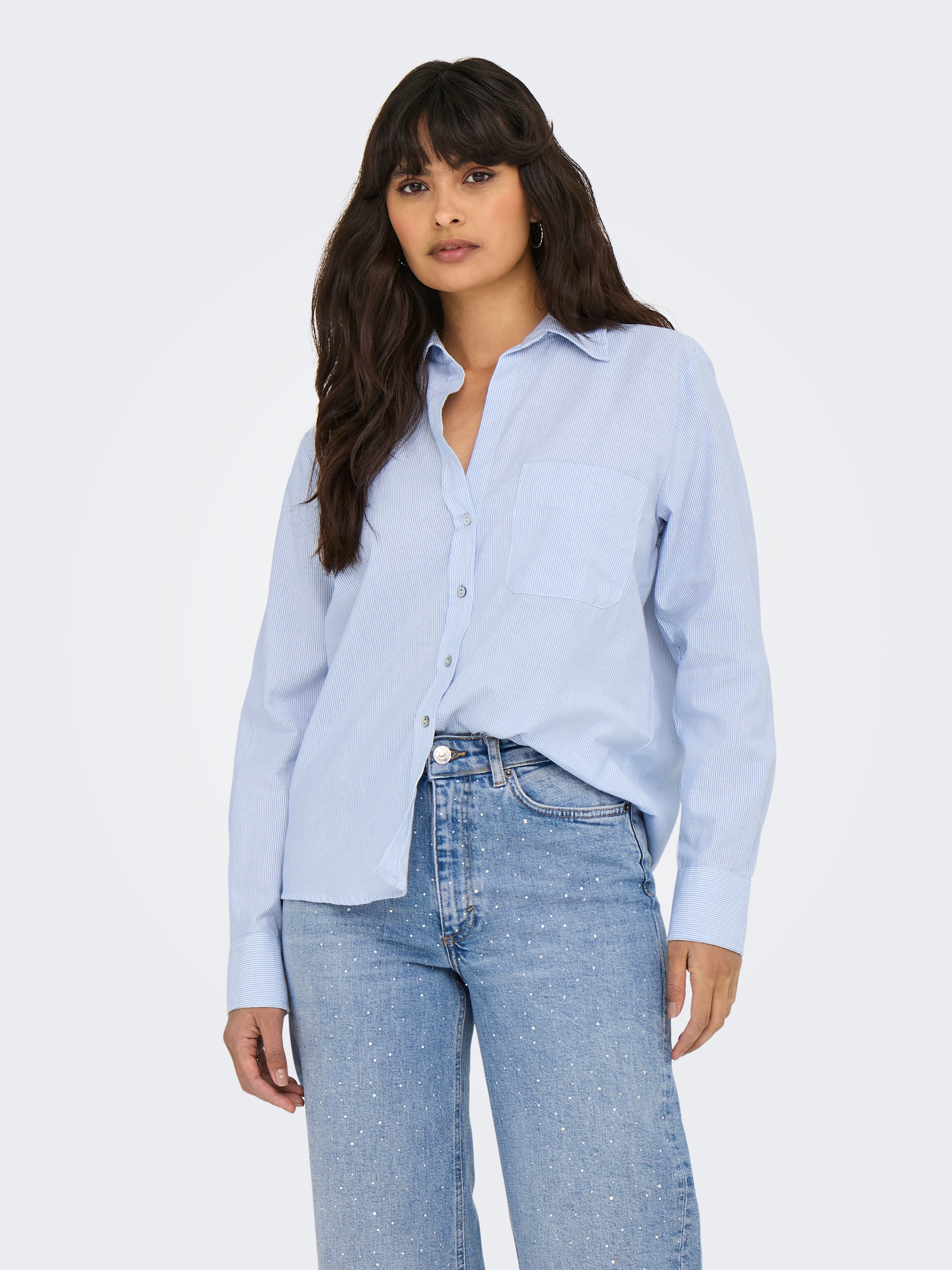 ONLY Hemdbluse »ONLALINA LIFE L/S STRIPE SHIRT WVN«