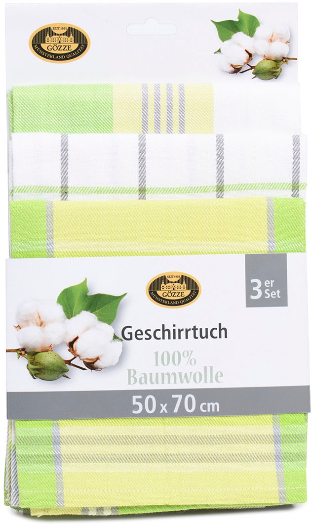 Gözze Geschirrtuch »Geschirrtücher, Des. 60058« Maß: 50 x 70 cm, Set: 2x kariert und 1x gestreift