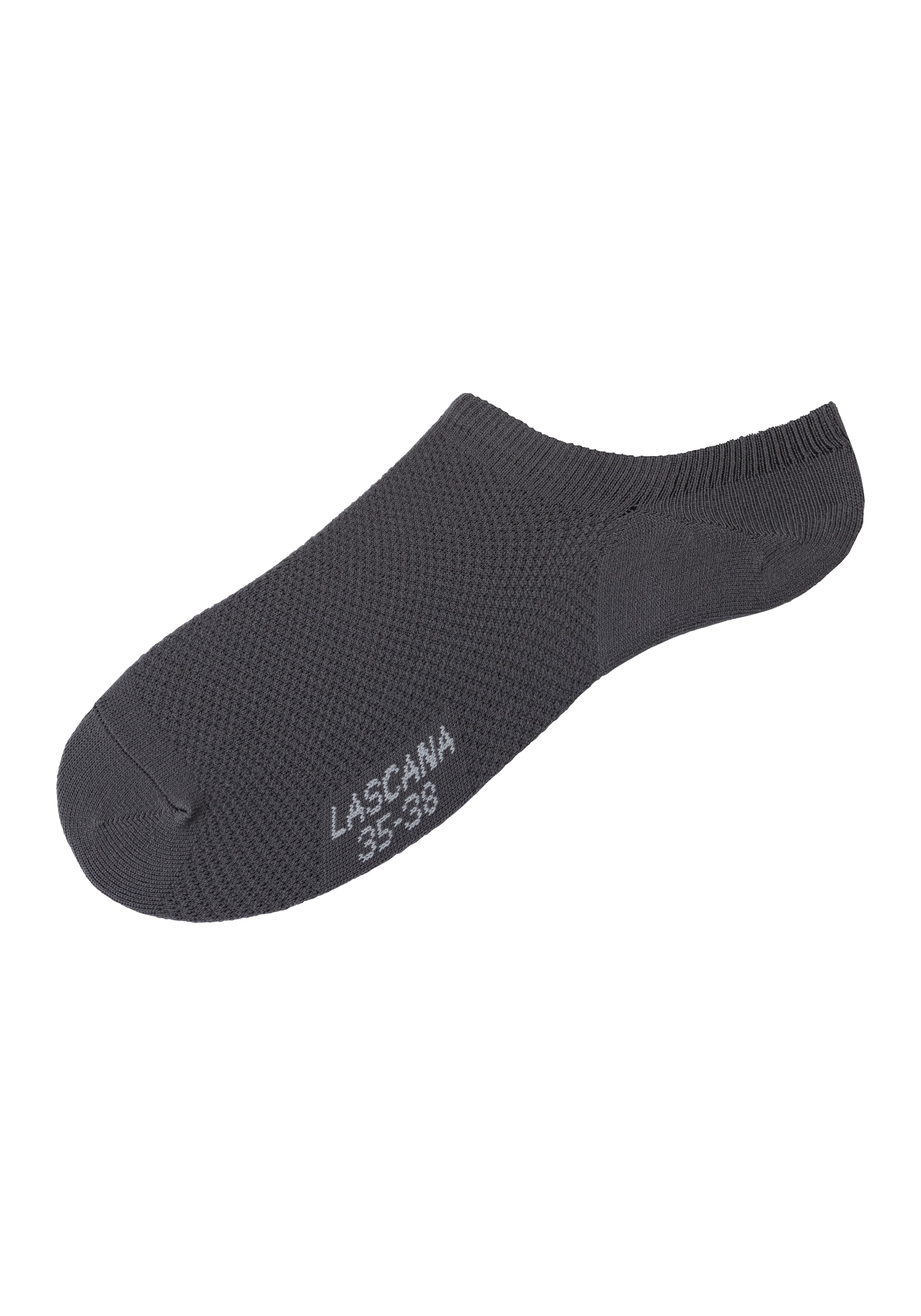 LASCANA ACTIVE Sneakersocken, (Packung, 7 Paar), mit Pikeestruktur und Silicon