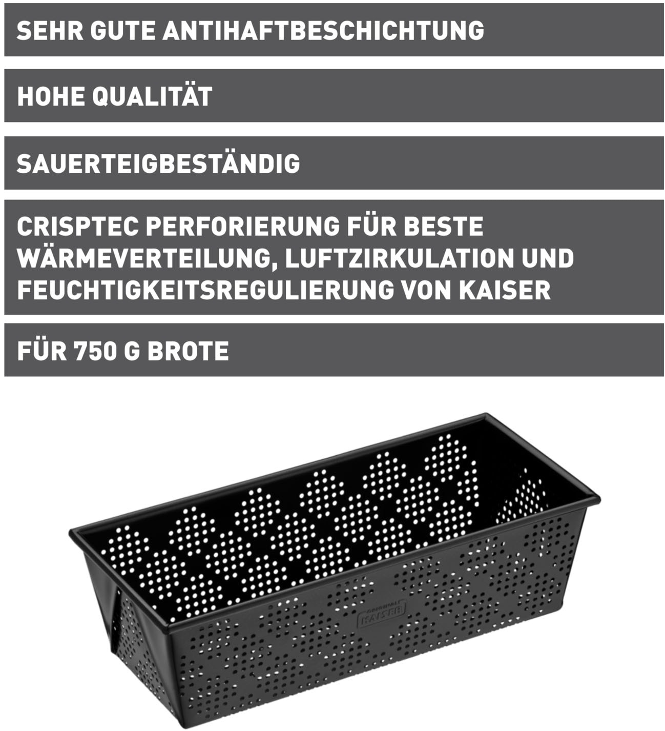 Kaiser Backformen Brotbackform »Inspiration«, perforiert, antihaftbeschichtet, sauerteigbeständig