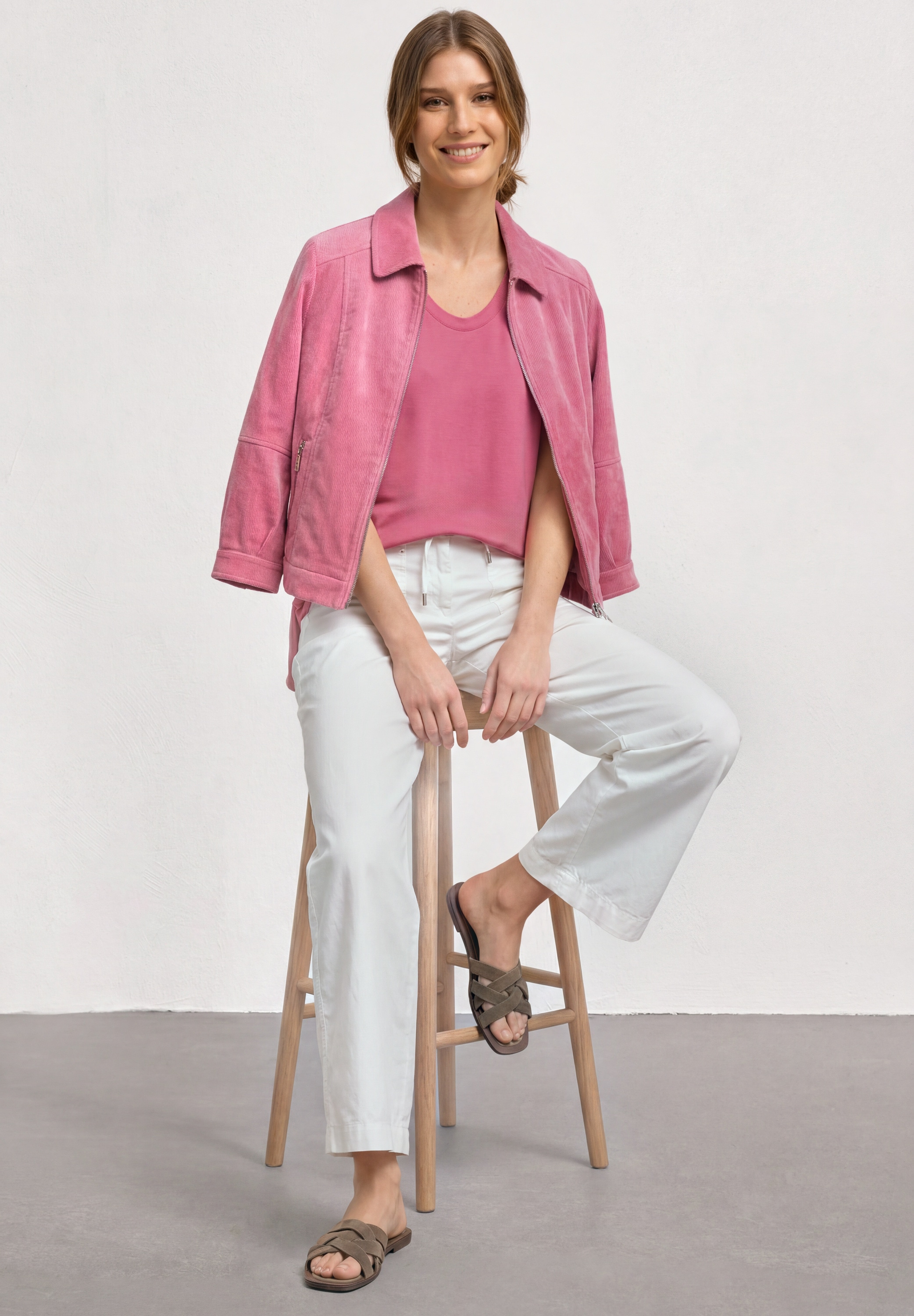 STREET ONE Shirttop Sommershirt mit Elastiksaum
