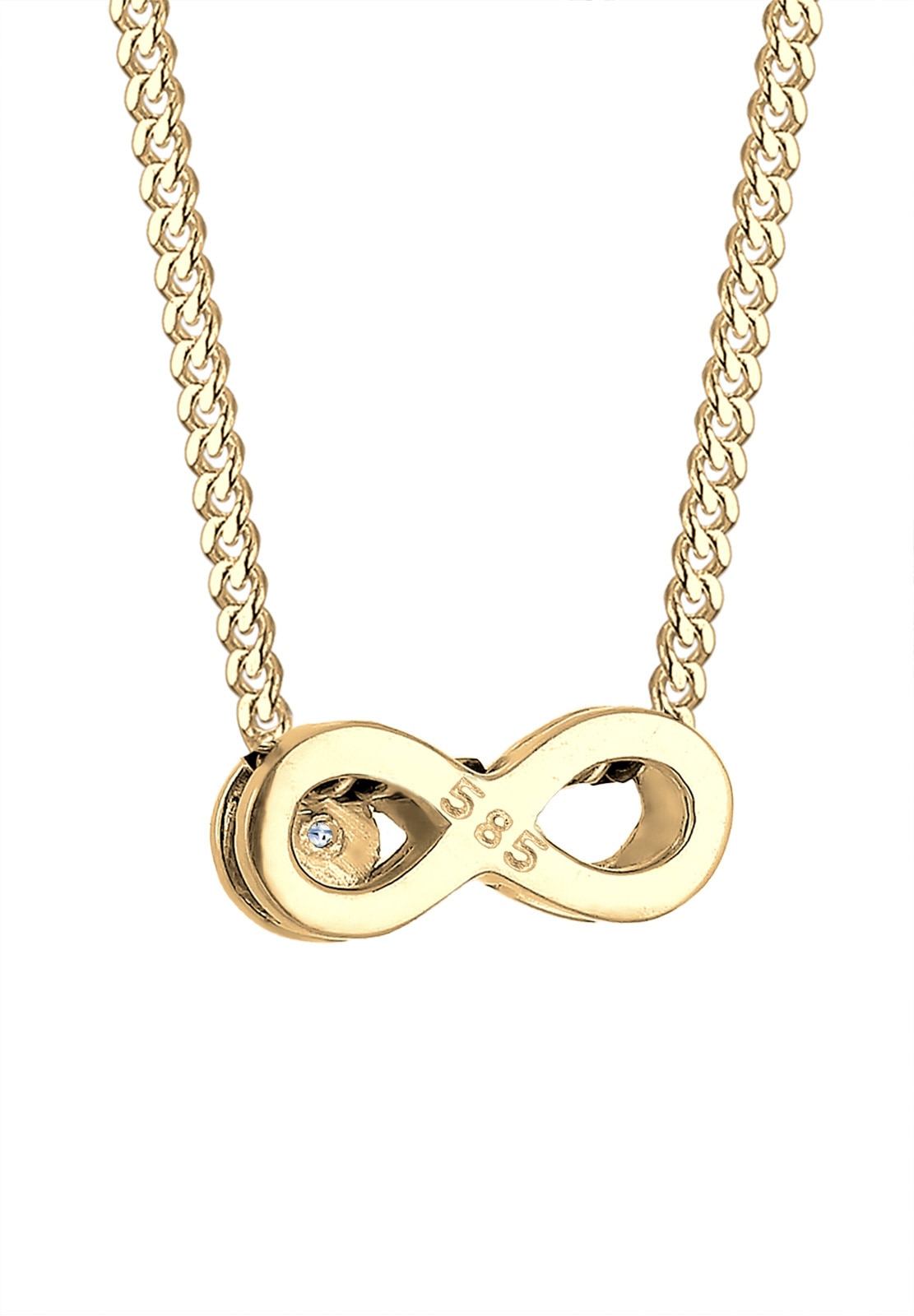 Elli DIAMONDS Silberkette »Halskette Infinity Diamant Weiß (0,015 ct) 585 Gelbgold«