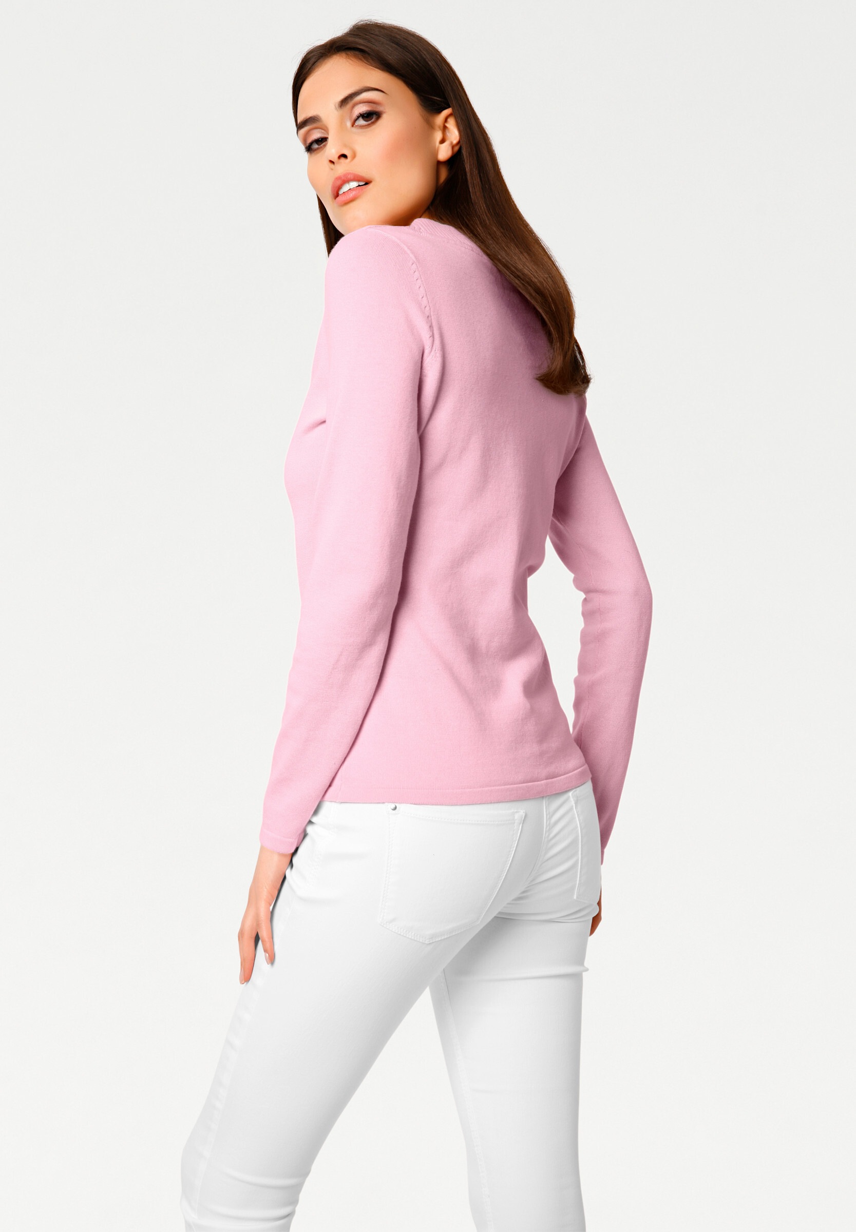 heine Strickpullover »V-Pullover V-Ausschnitt-Pullover aus reiner Baumwolle«