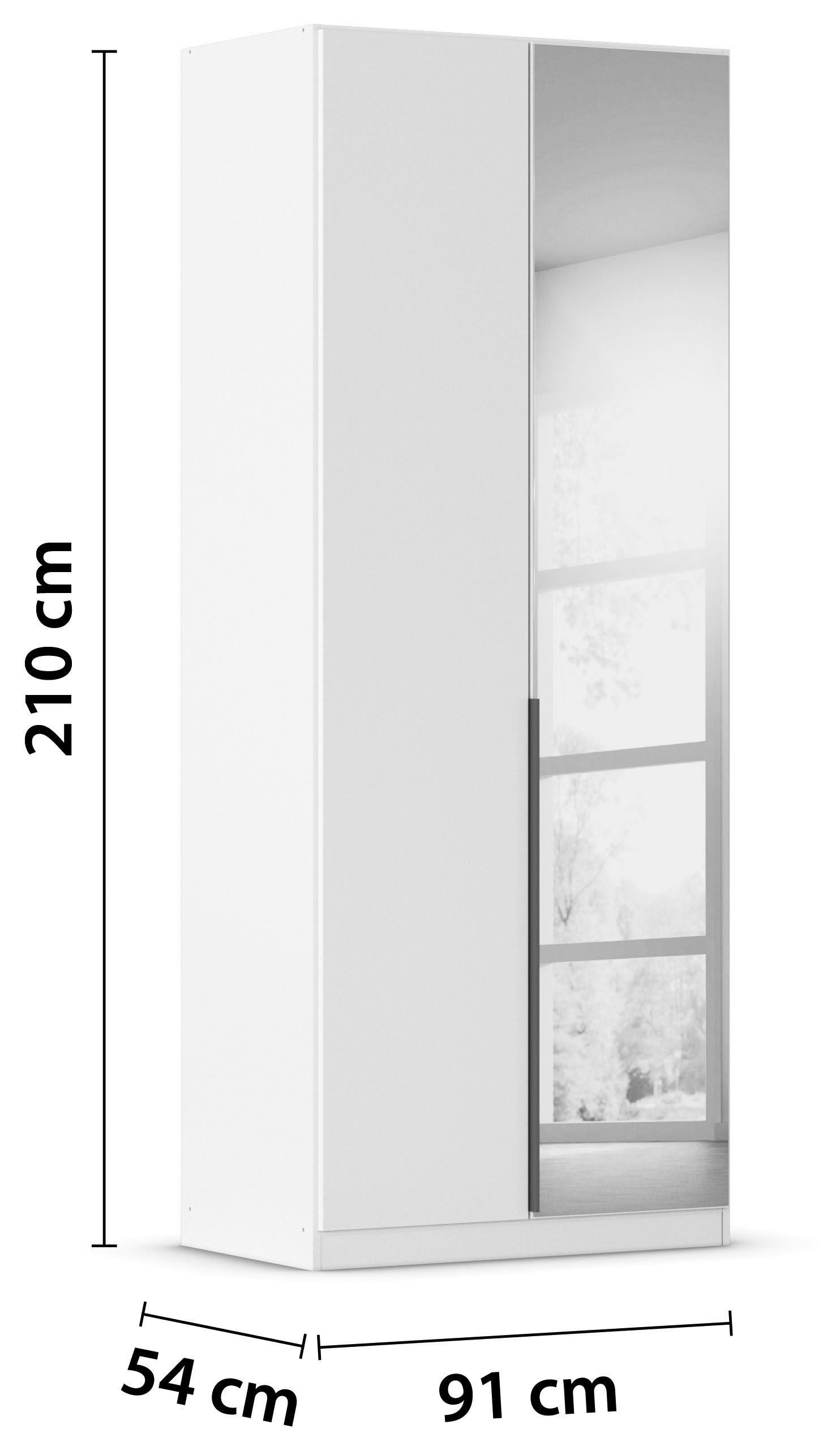 OTTO home Drehtürenschrank »Kleiderschrank Schrank Garderobe AGORDO mit Dekor- oder Hochglanzfront« in zwei Griff-Farben, Breiten 91-405 cm,  durchdachte Innenausstattung, in 8 Breiten und 2 Höhen MADE IN GERMANY