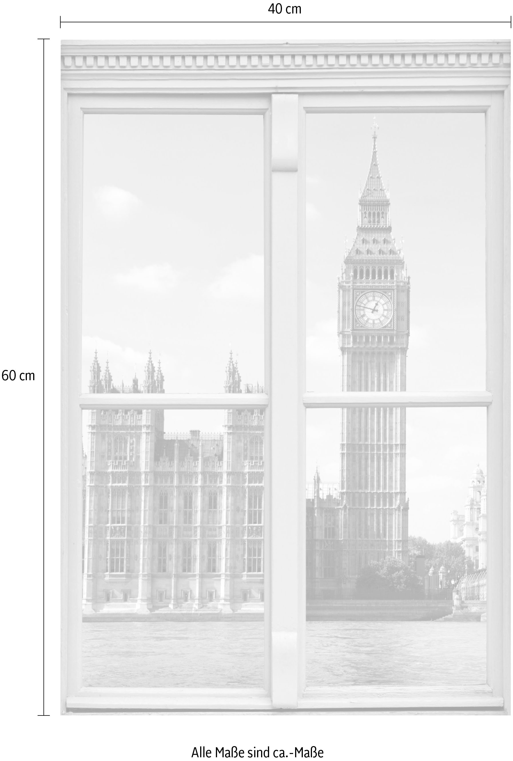queence Wandsticker »Big Ben« Wandsticker, Wandbild, selbstklebend, 3D, Fenster