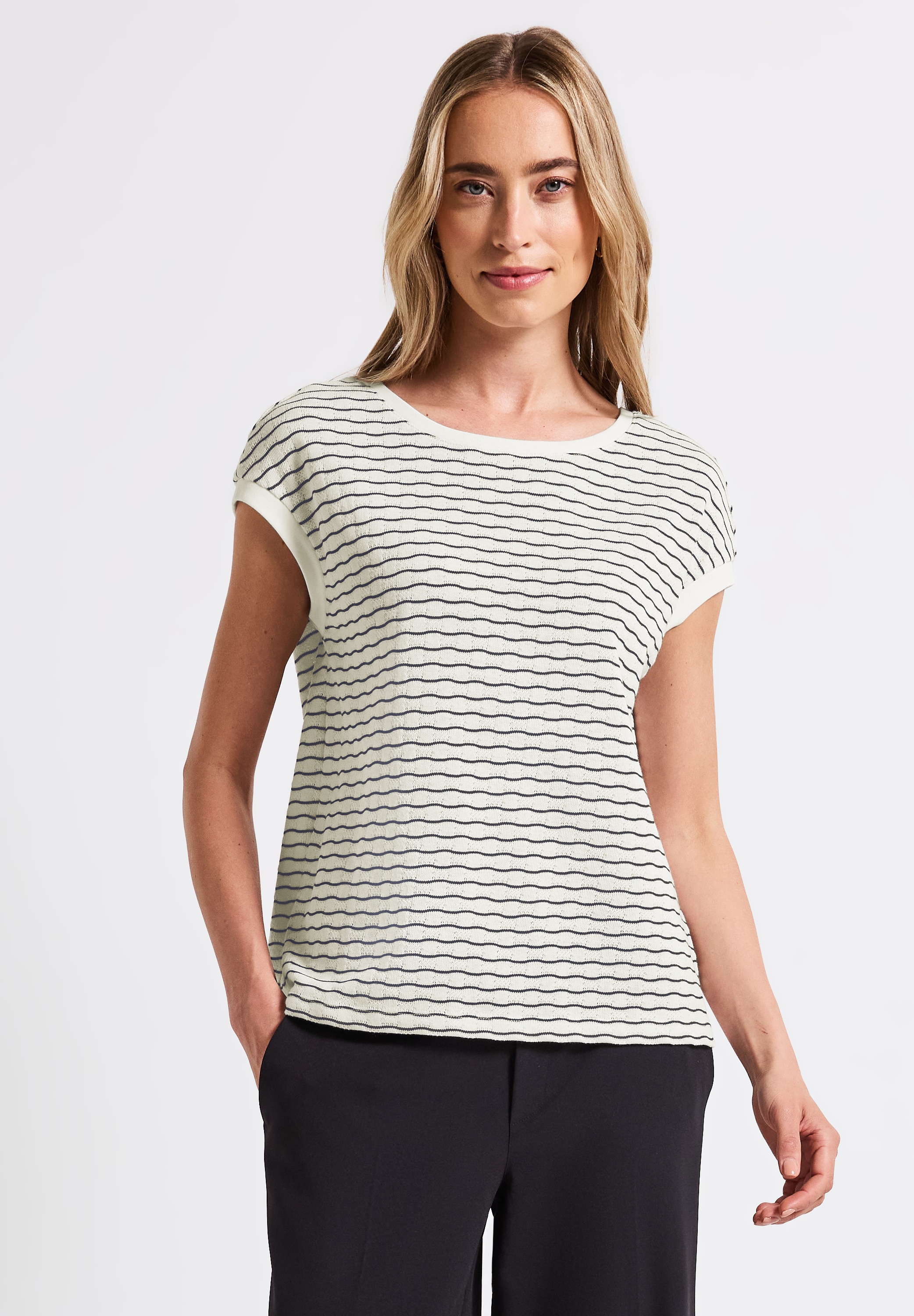 STREET ONE Shirttop, mit Streifen Muster