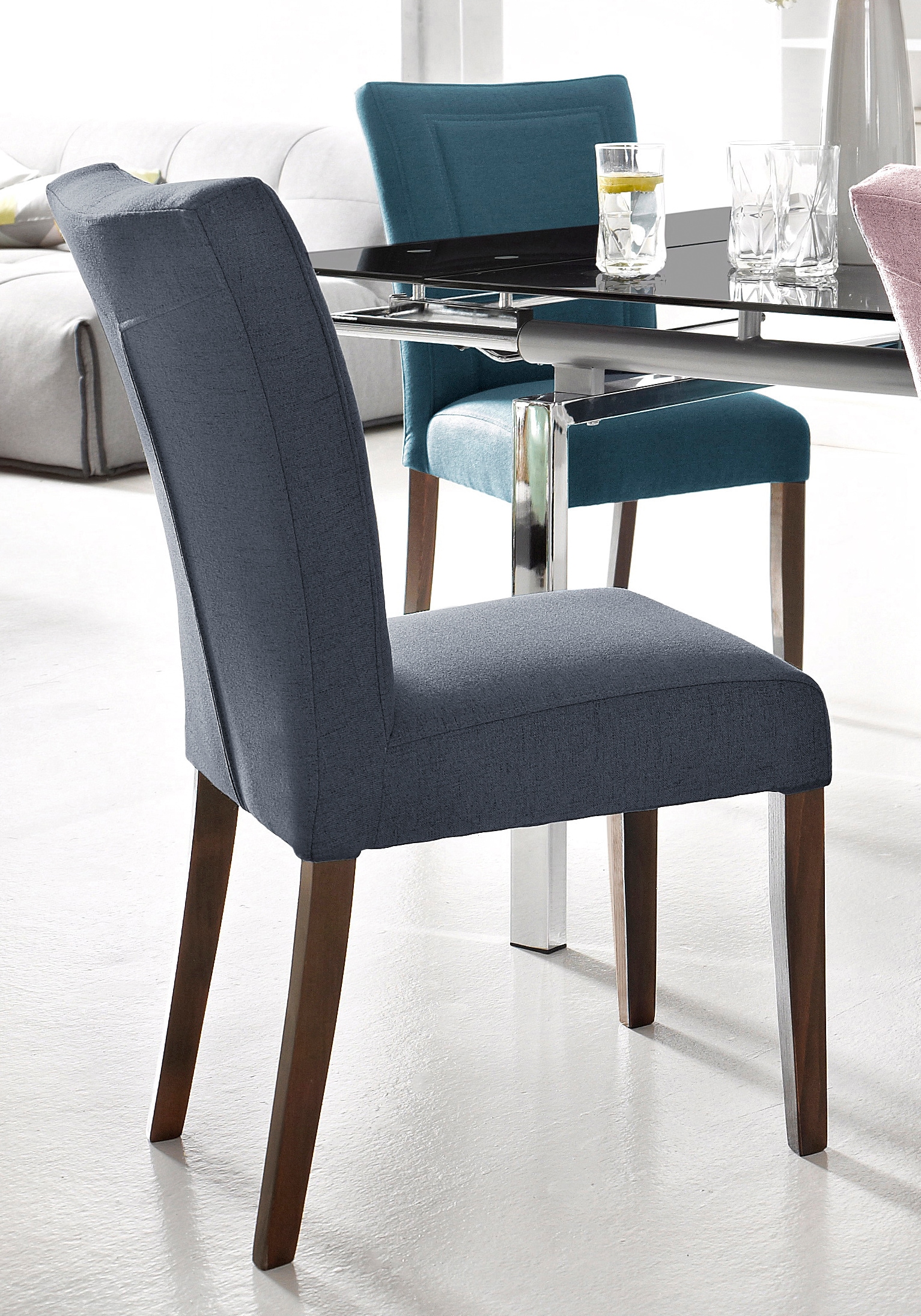 Home affaire Esszimmerstuhl »Zena«, (Set), 2 St., Microfaser, Gestell aus Massivholz, Polsterstuhl, Esszimmer, Bestseller
