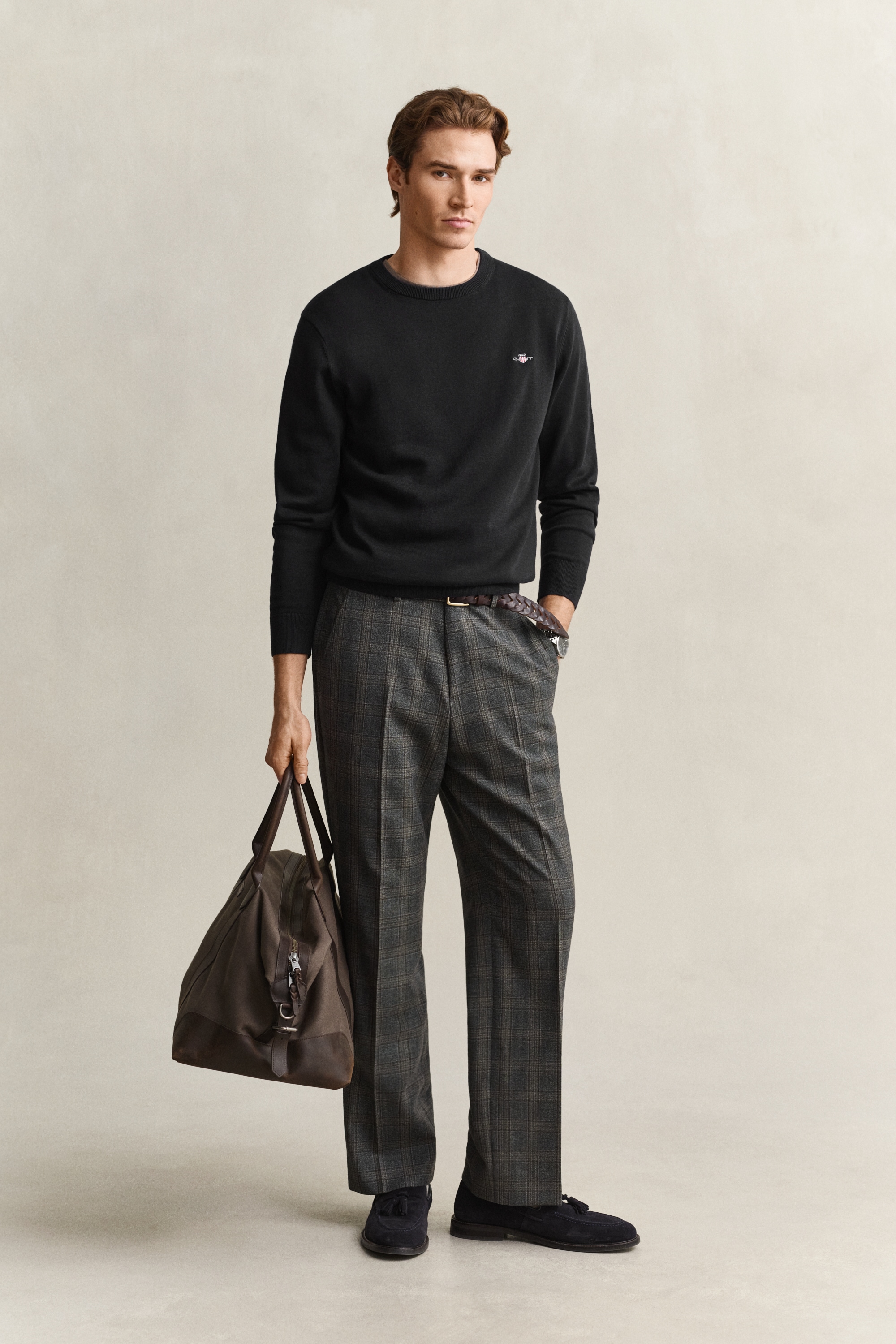 Gant Rundhalspullover »CLASSIC COTTON« Regular fit mit Rundhalsausschnitt
