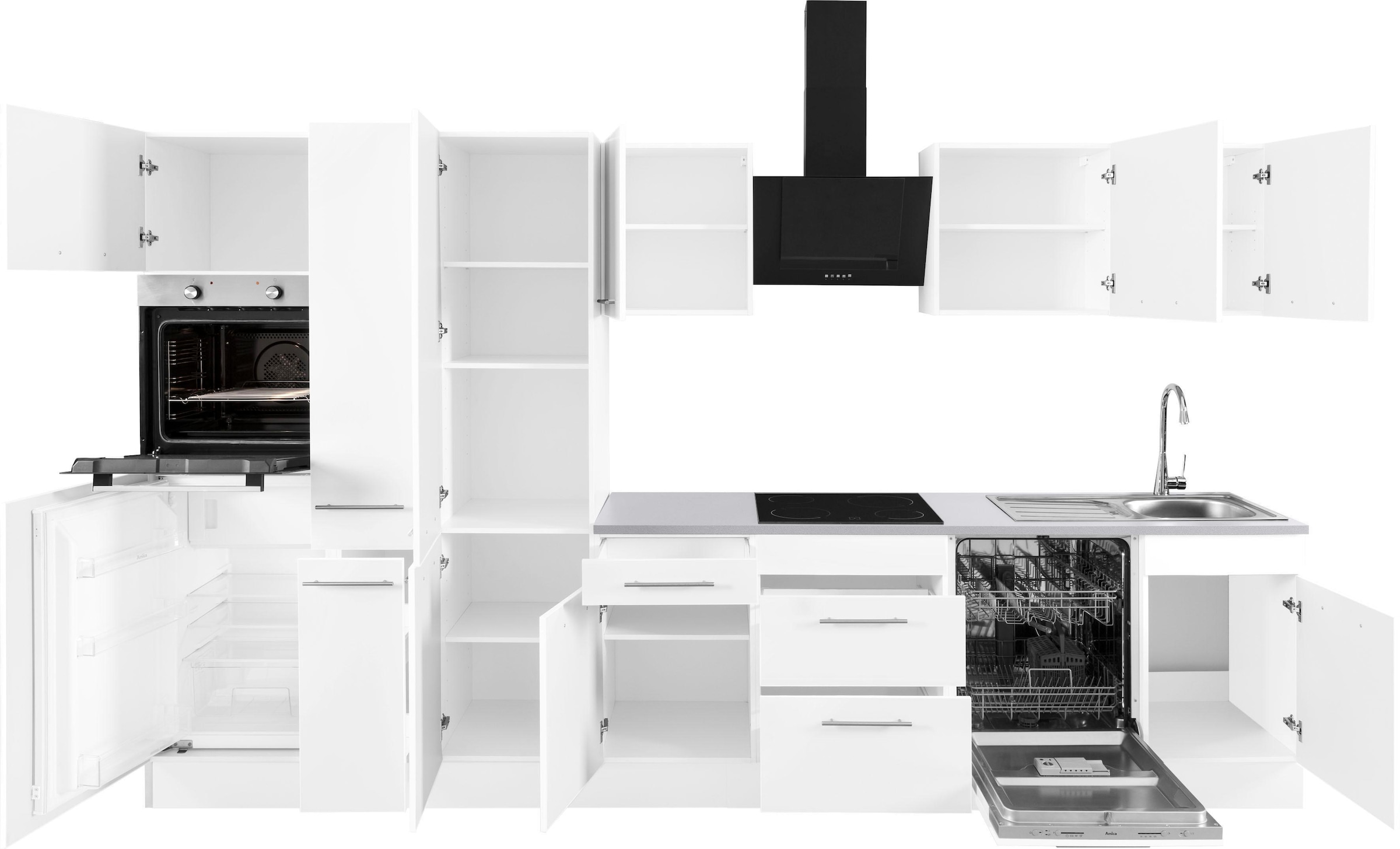 wiho Küchen Küchenzeile bestellen auf cm, Breite Rechnung »Ela«, 360 höhenverstellbare Soft-Close-Funktion, Füße