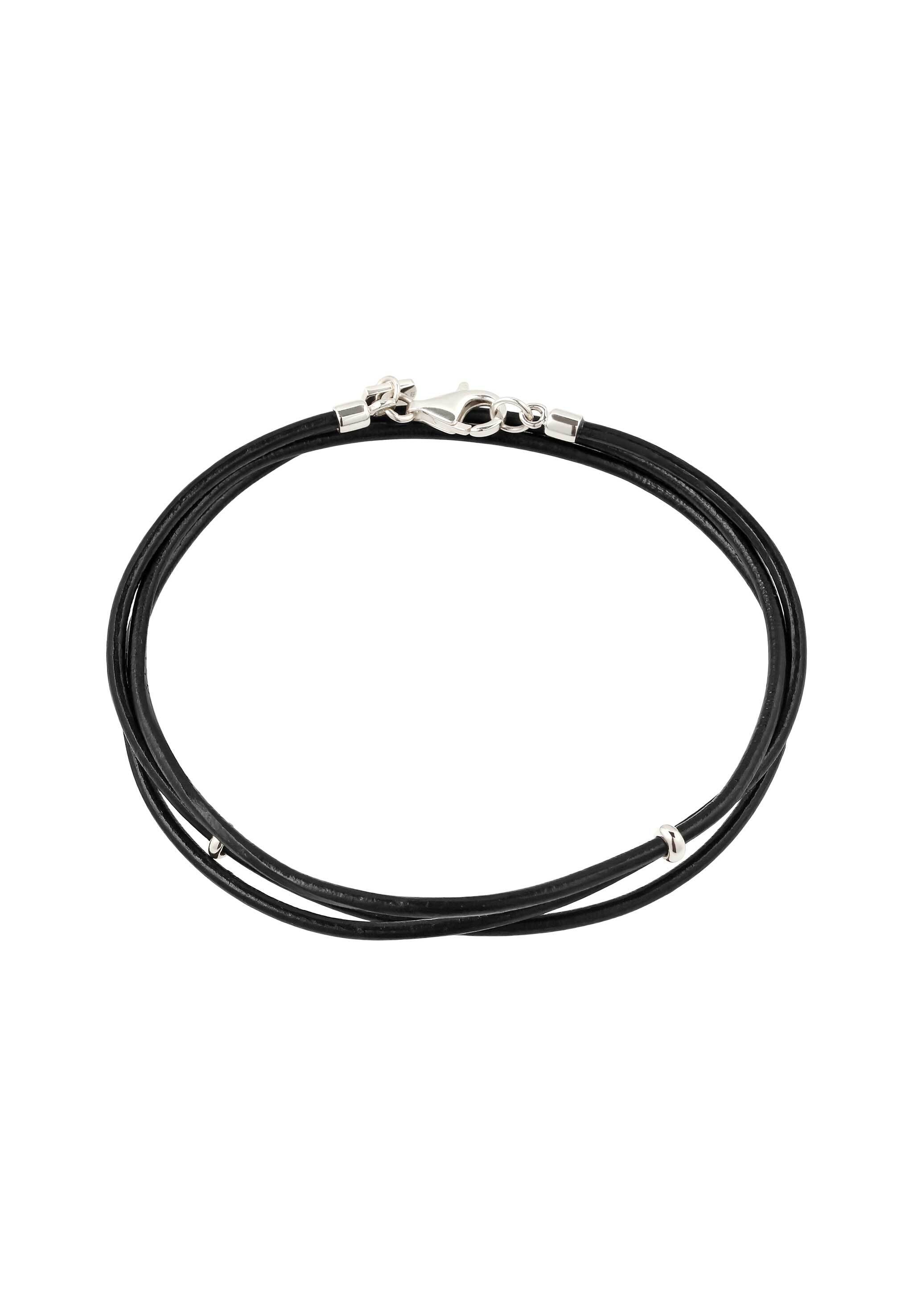Kuzzoi Lederarmband »Armband Leder Herren 925 Sterling Silber«