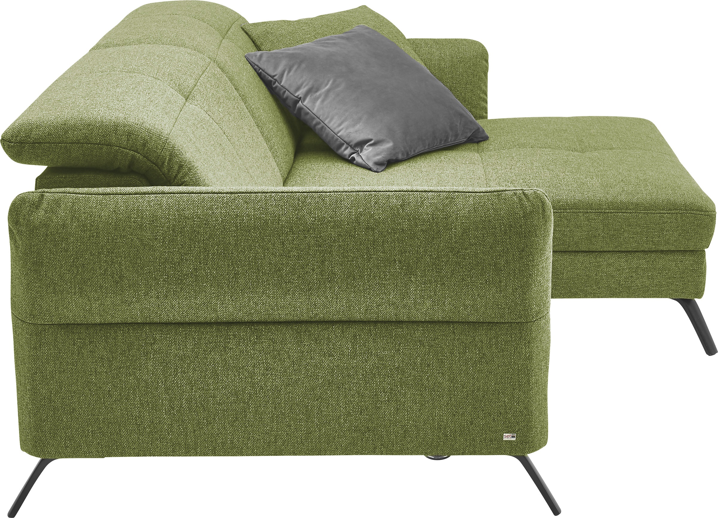 set one by Musterring Ecksofa »SO 4400 V« wahlweise mit motorischer Bettfunktion & Kopfverstellung, Fuß schwarz