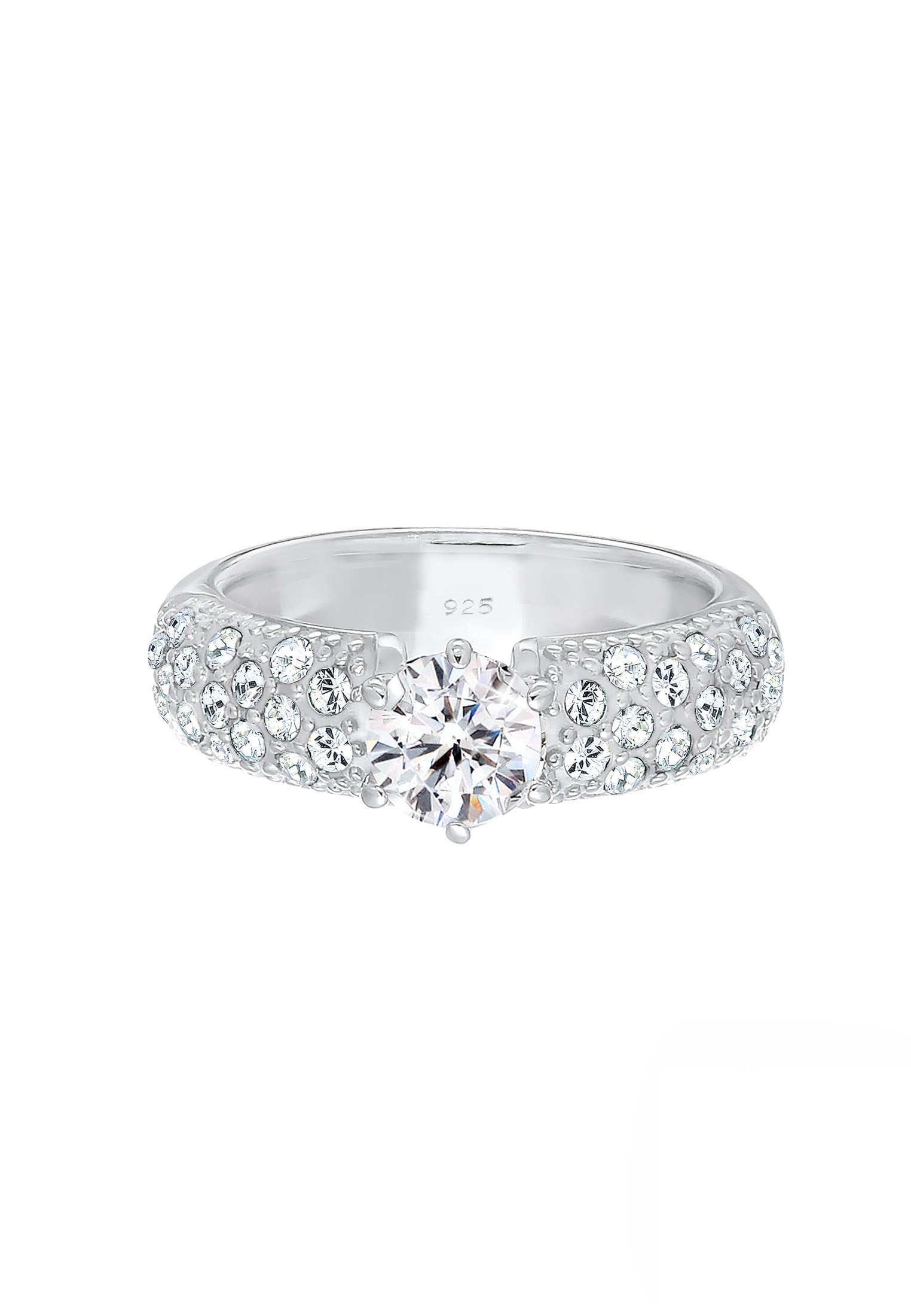 Elli Premium Trauring »Ring Glas Kristalle Weiß 925 Sterling Silver«