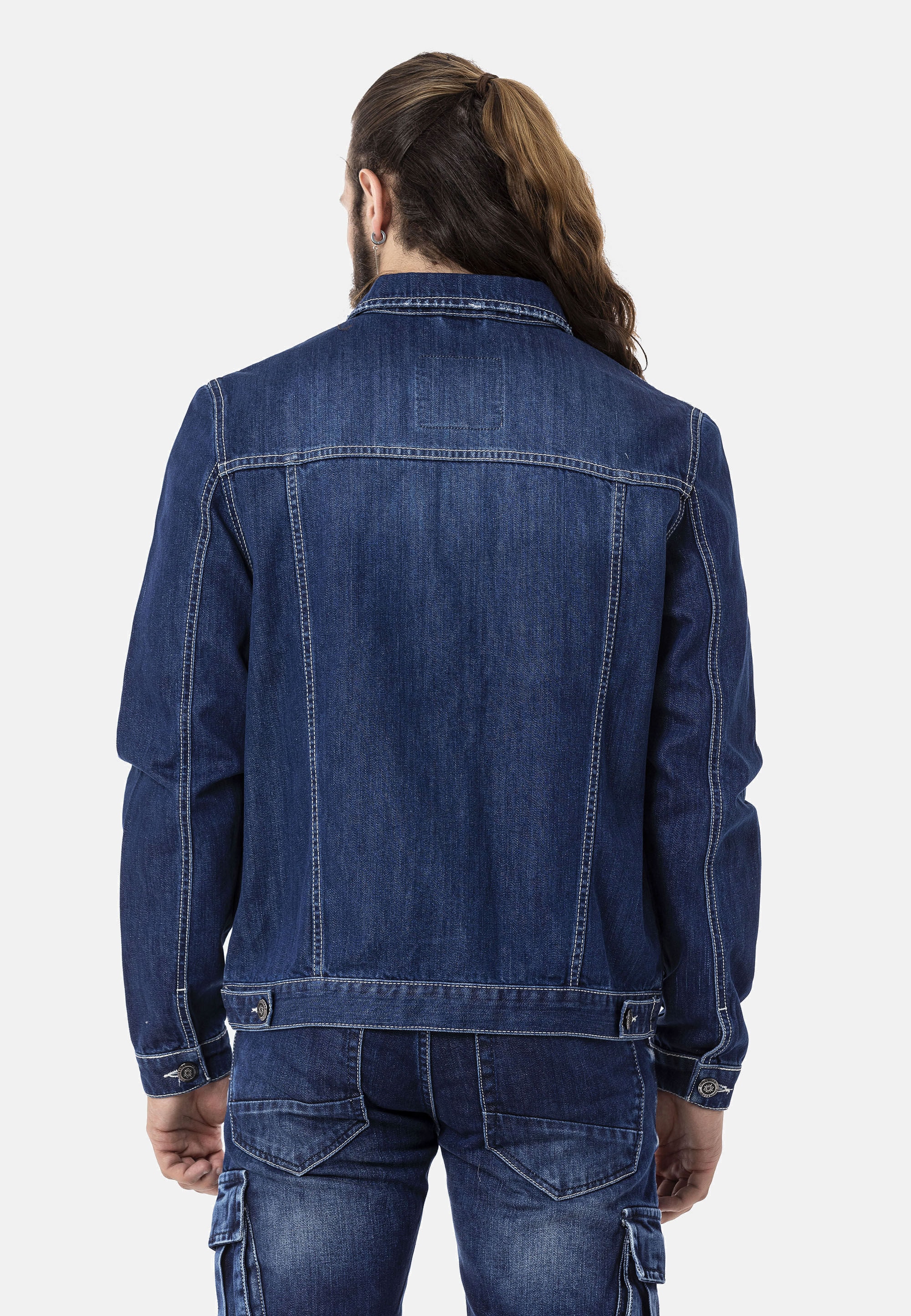 Cipo & Baxx Jeansjacke »Cipo & Baxx Jacke CJ289« ohne Kapuze mit Knopfleiste