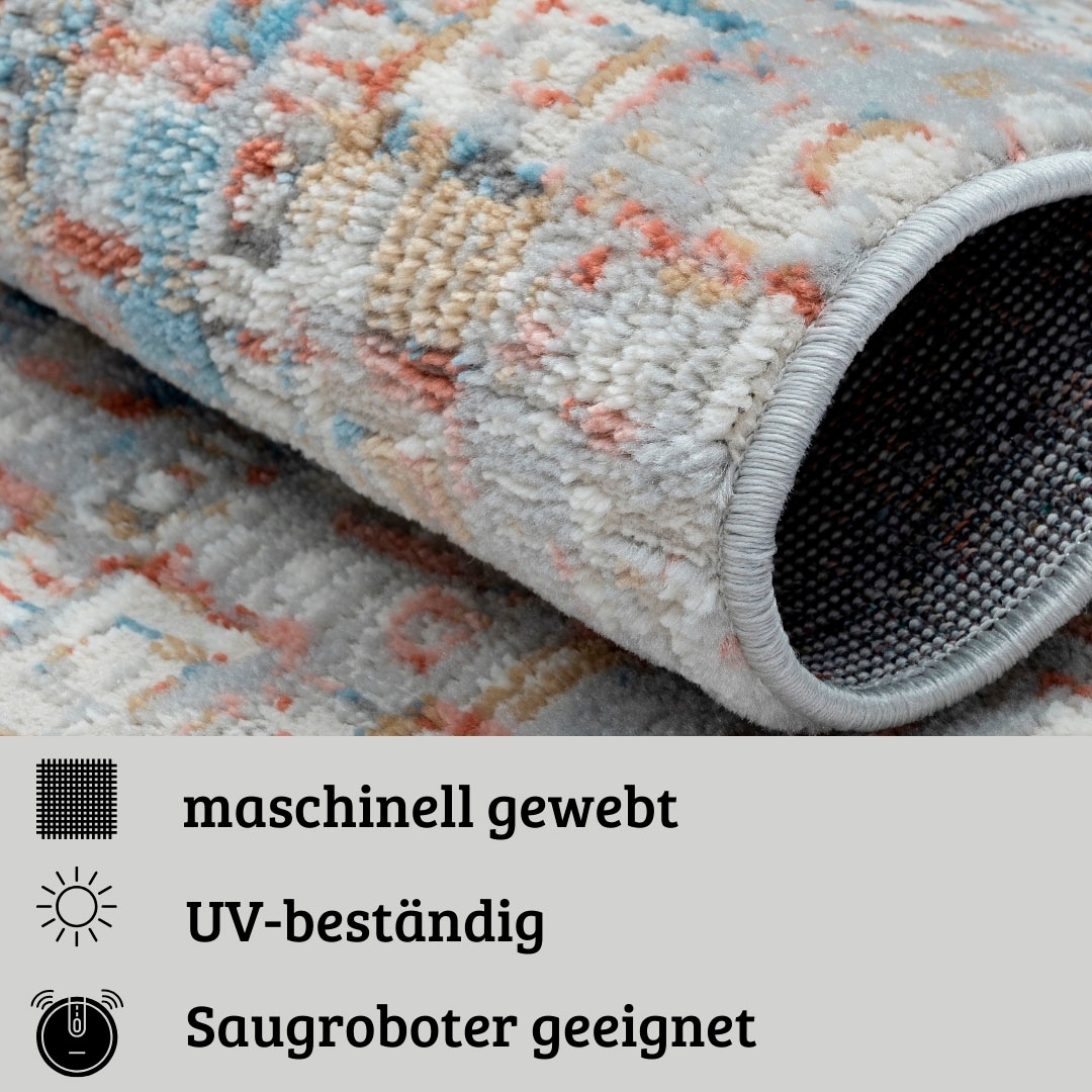 OTTO home Teppich »Myrah« rechteckig 8 mm Höhe Kurzflor, modernes Design, pflegeleicht, Wohnzimmer