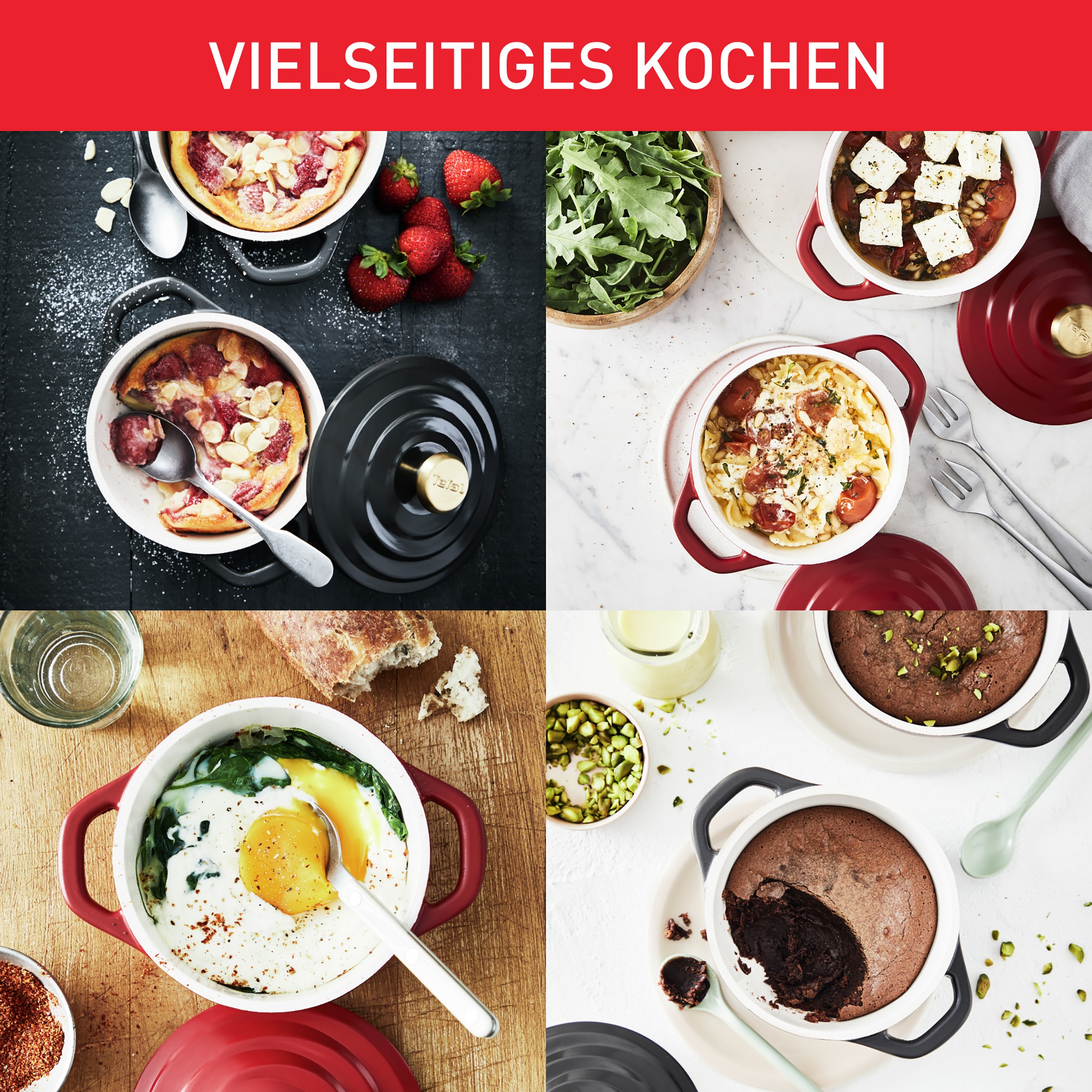 Tefal Topf-Set »Air« Set, 4 Stk. tlg. Aluminiumguss