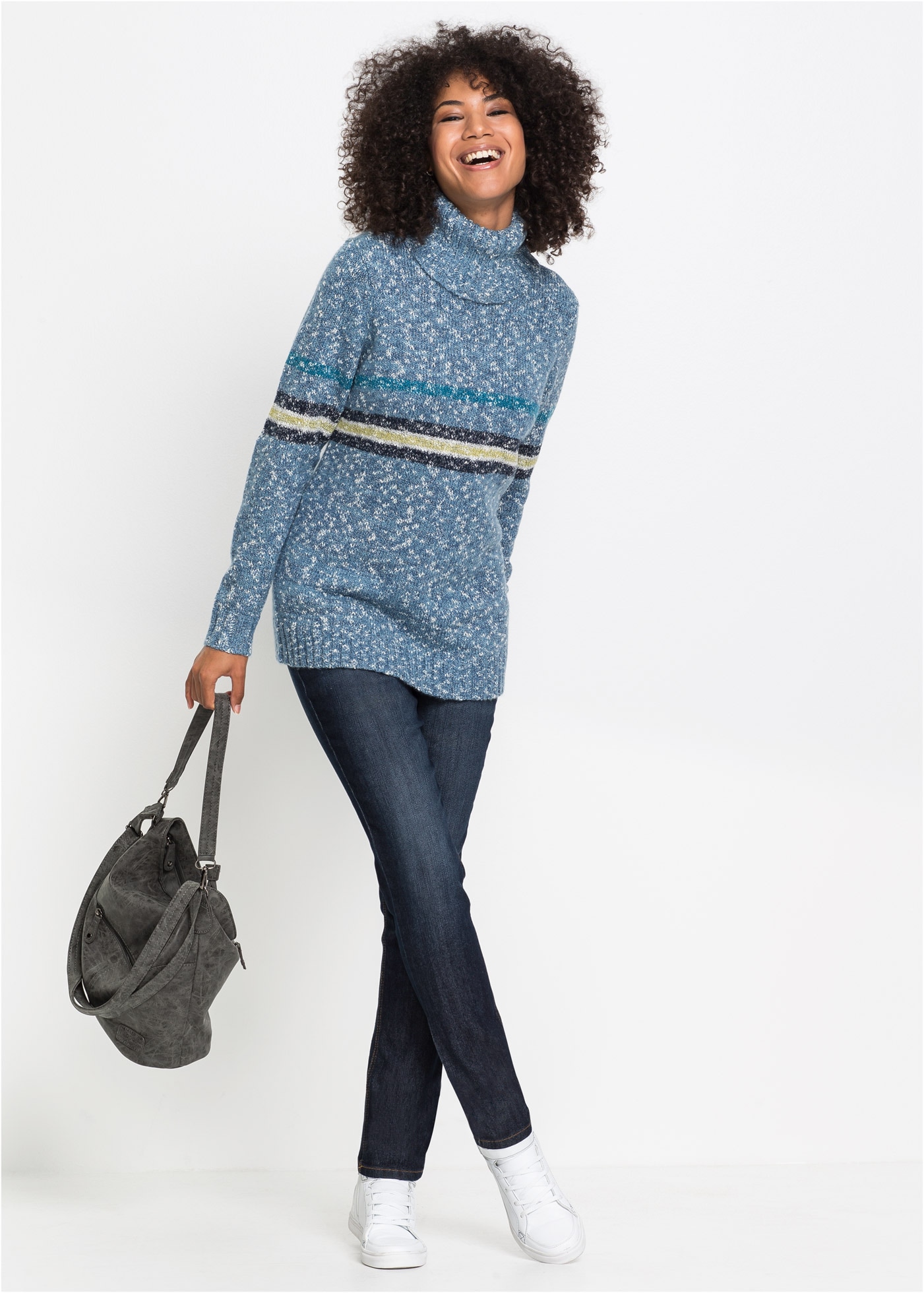 bonprix Mom-Jeans Regular Fit, mit Eingrifftaschen, Gesäßtaschen und Coinpocket