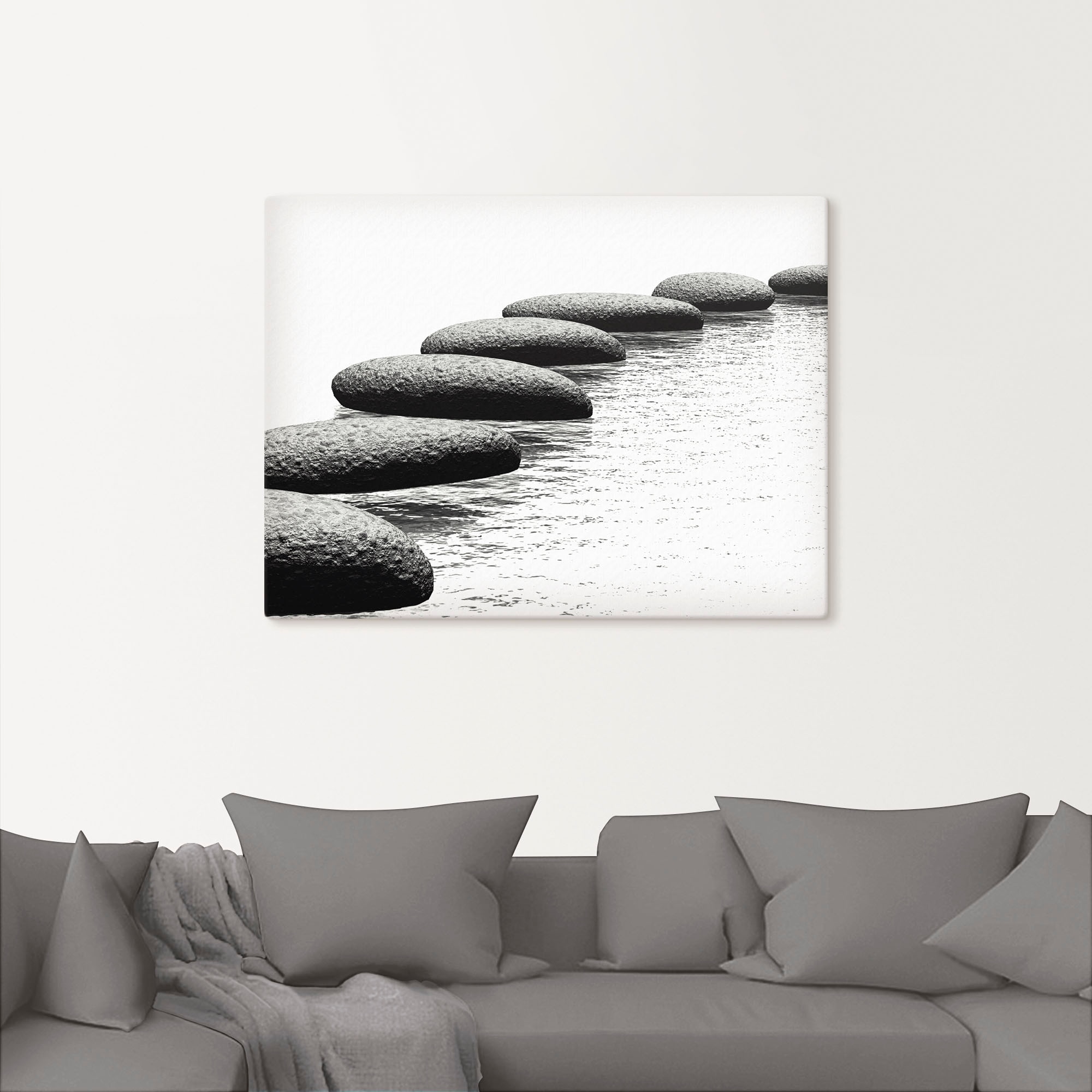 Artland Wandbild »Ein Kiesel auf einem Hintergrund«, Gewässer, (1 St.), als Alubild, Outdoorbild, Leinwandbild, Wandaufkleber, versch. Größen
