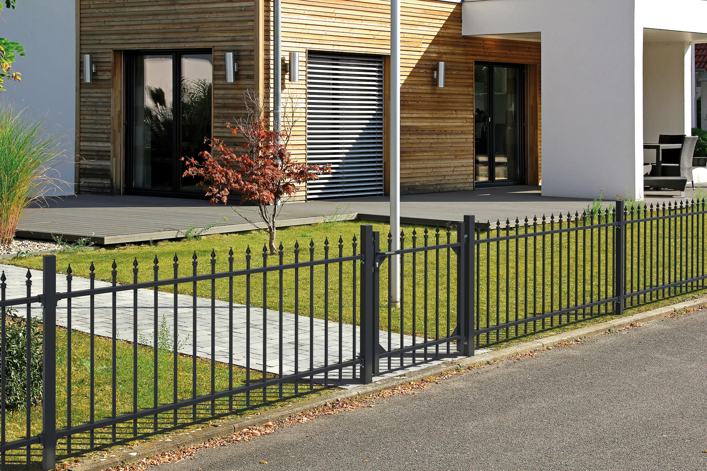 Alberts Metallzaun »Anbauset Chaussee« Höhe: 100 und 120 cm, Breite: 200 cm, zum Einbetonieren