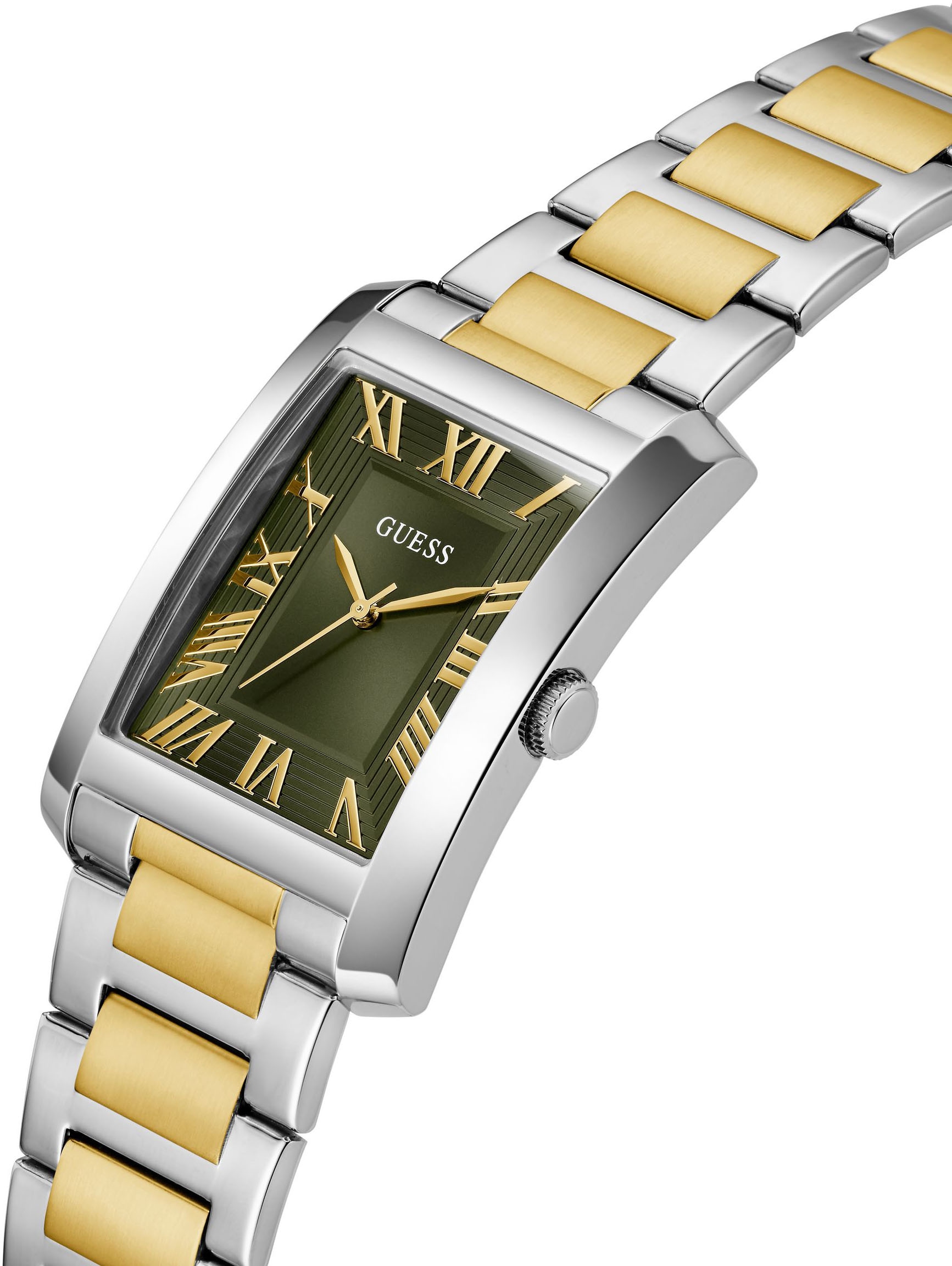 Guess Quarzuhr »CLYDE« Armbanduhr, Herrenuhr, Edelstahlarmband
