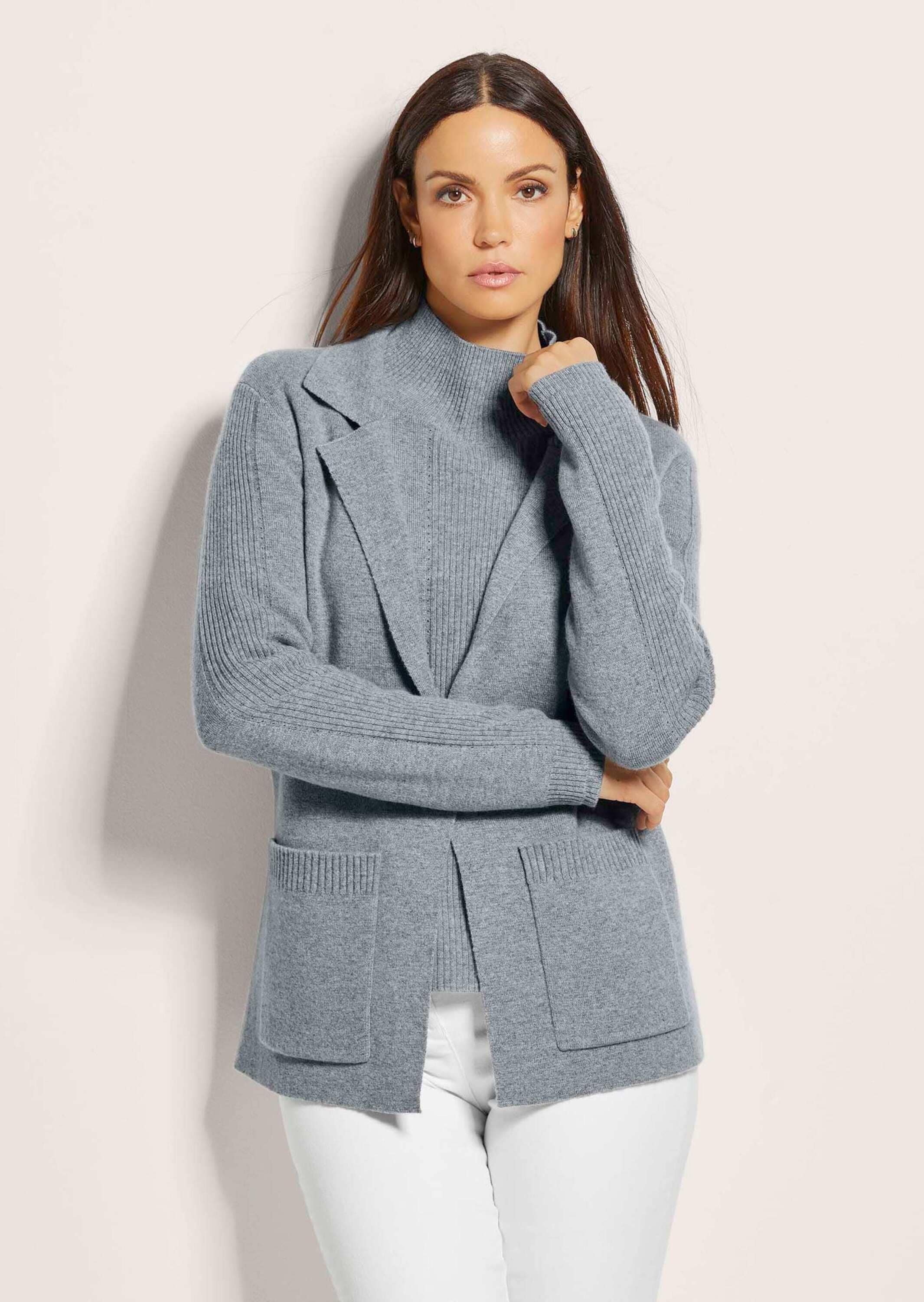 MADELEINE Strickjacke »Strickblazer Strickjacke aus Merinowolle und Kaschmir«