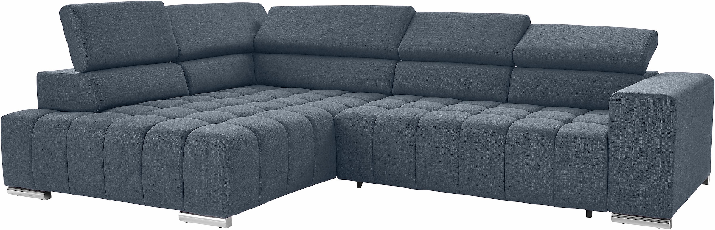 exxpo - sofa fashion Ecksofa »Elias, aktuelle Kreuzsteppung im Sitz, bequem, L-Form«, mit Kopf- bzw. Rückenverstellung, wahlweise mit Bettfunktion