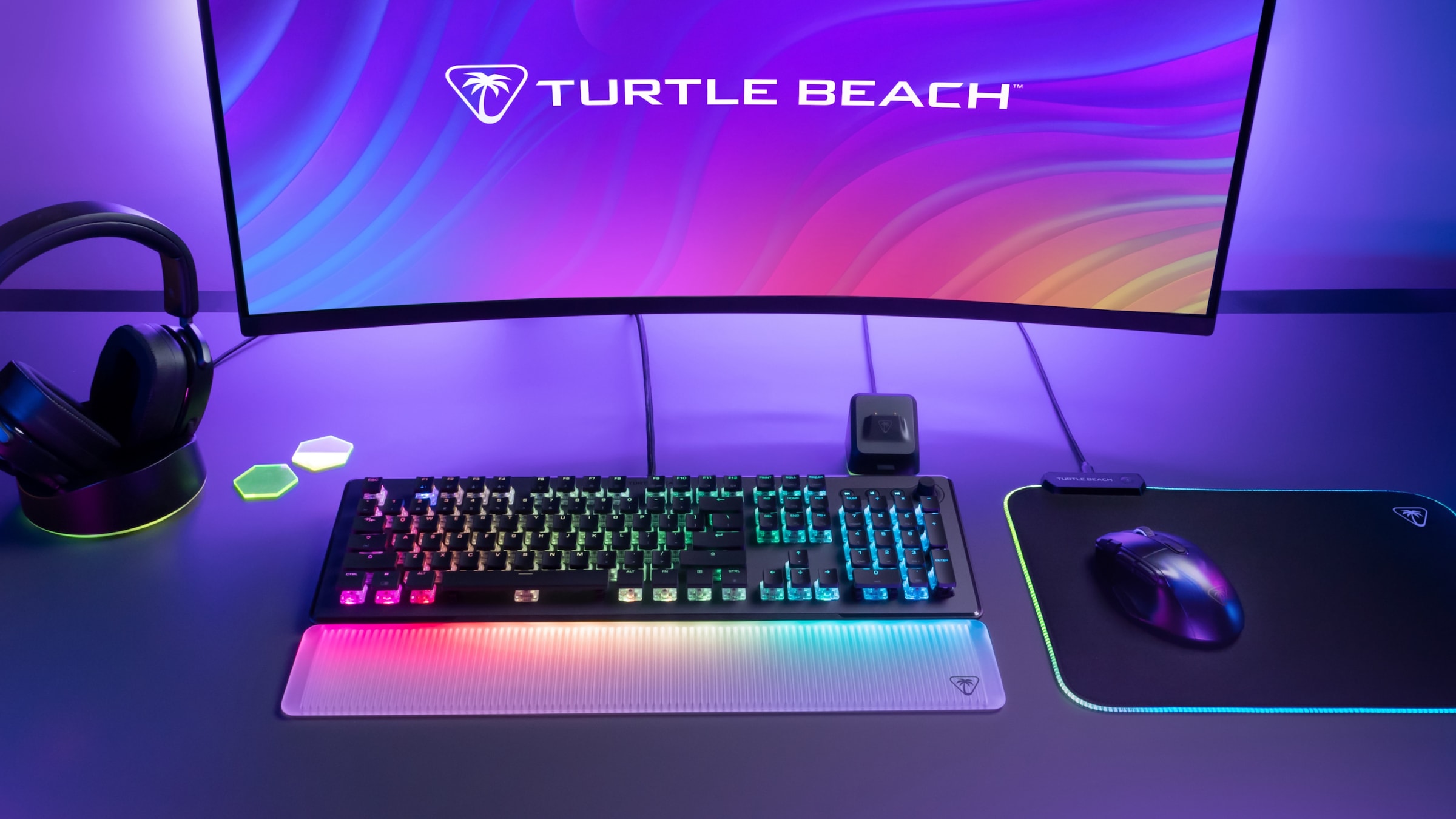 Turtle Beach Gaming-Tastatur »Vulcan II Max, Linear«, (Lautstärkeregler-Funktionstasten-Multimedia-Tasten-Profil-Speicher-Ziffernblock-verstellbare Füße-Handgelenkauflage)