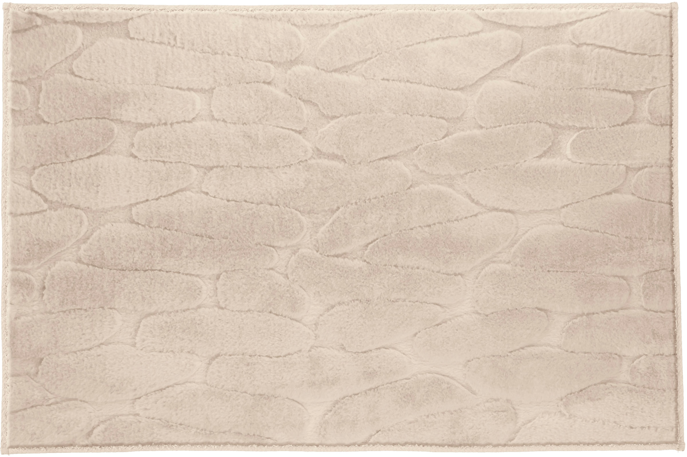 Kleine Wolke Badematte »»Tondo«« Höhe 5 mm rutschhemmend beschichtet fußbodenheizungsgeeignet Badteppich, Uni Farben, moderens Design, Hoch-Tief Effekt