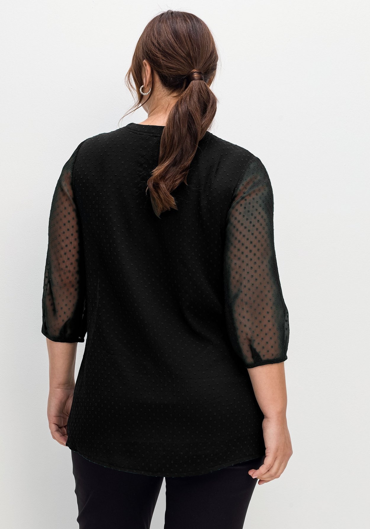 Sheego Tunika »Tunika mit Chiffon-Ärmeln und eingewebtem Muster«