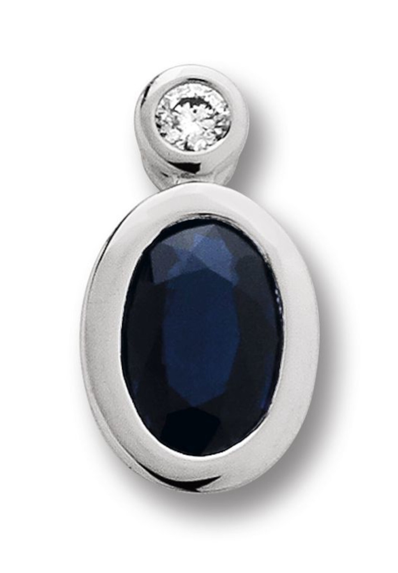 ONE ELEMENT Kette und Anhänger Set »Schmuckset - Set mit Halskette 0.02 ct Diamant-Brillant Safir Anhänger aus 585 Weißgold«