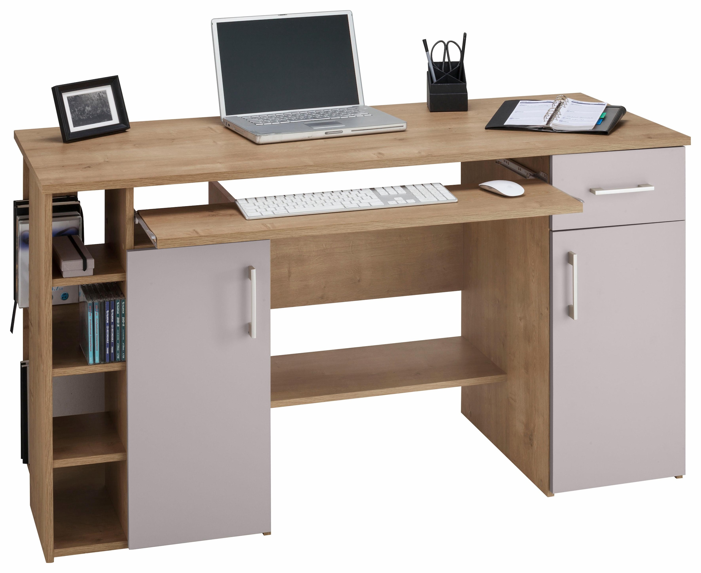 VOGL Möbelfabrik Schreibtisch »Tim«, mit und 5 Tastaturauszug, Made auf kaufen Germany Raten in Fächern