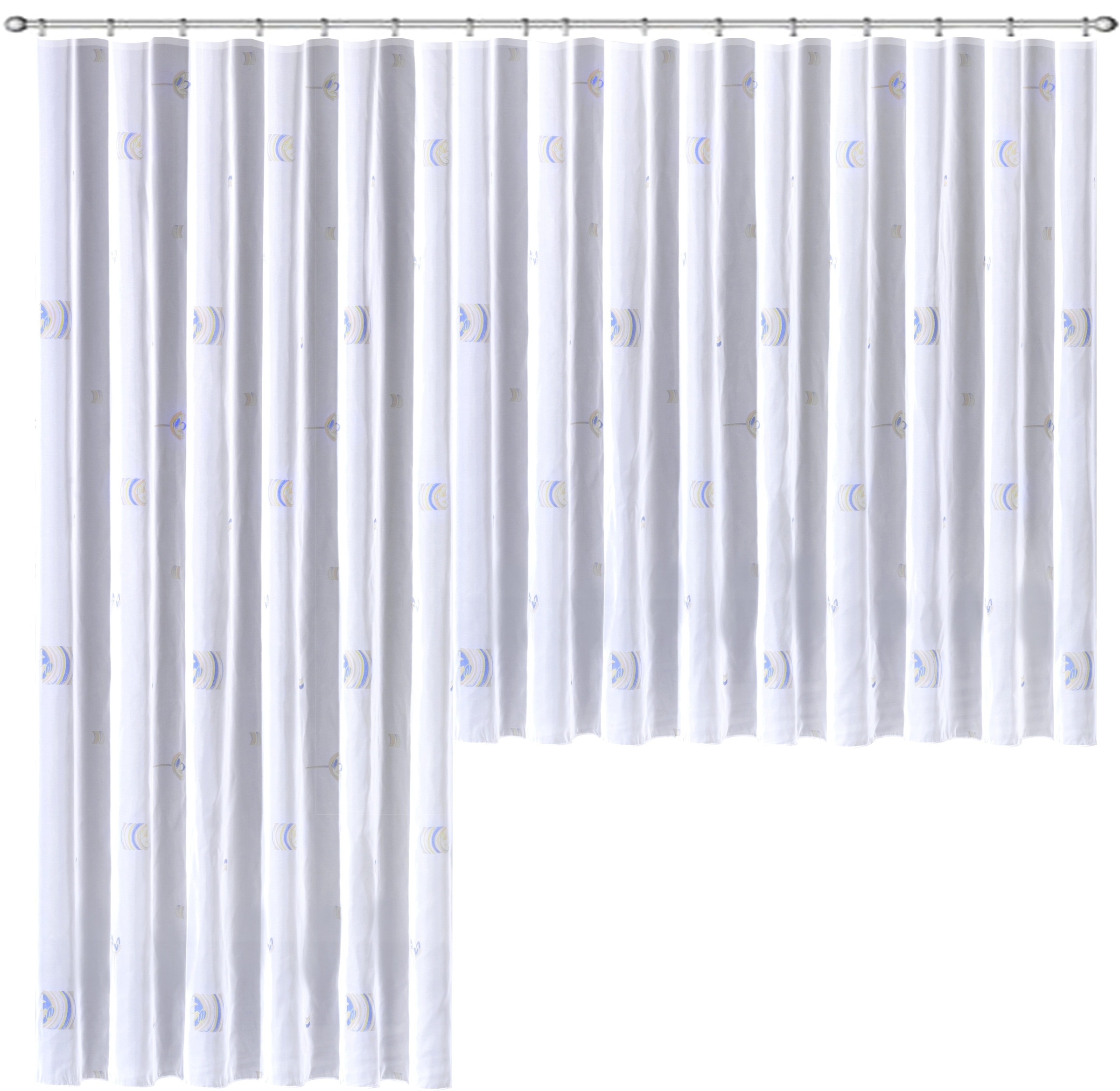 Weckbrodt Gardine "Laura" Smokband 1 Stk. tlg. Voile, bedruckt, Allover, halbtransparent, Beschwerungsband, Store
