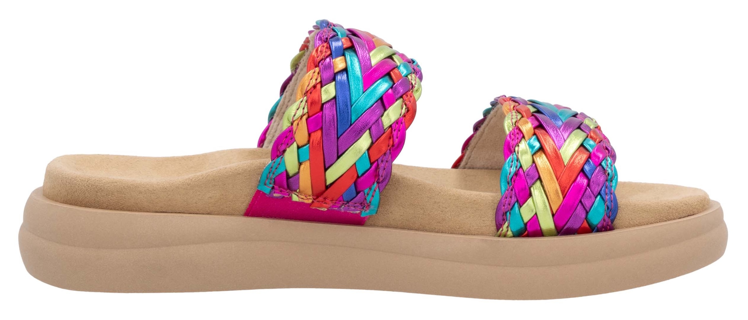 Remonte Pantolette, Plateau, Bequemschuh, Sommerschuh mit Riemchen in Flechtoptik