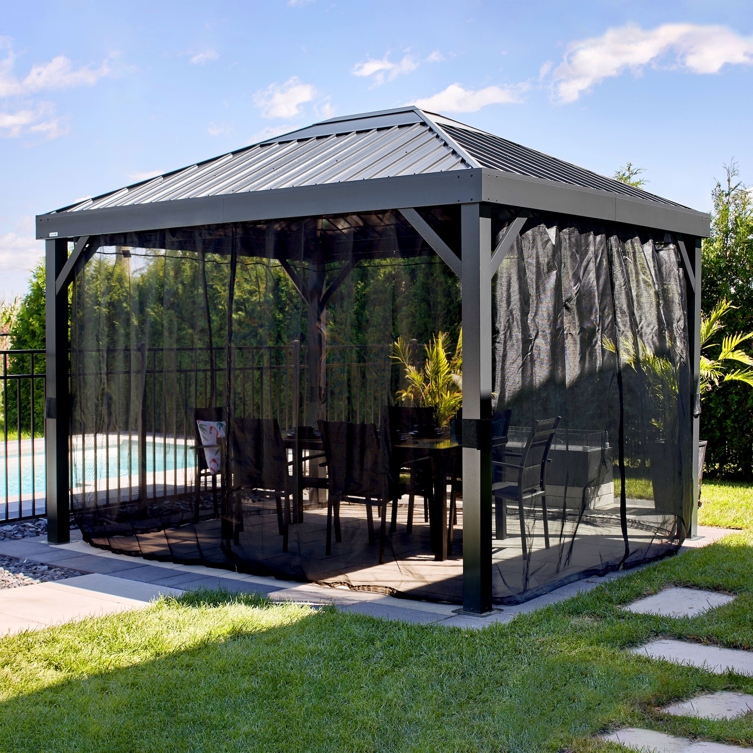 Sojag Pavillon »Kiruna 1012 Anthrazit« 299,3x364,3x297,6cm