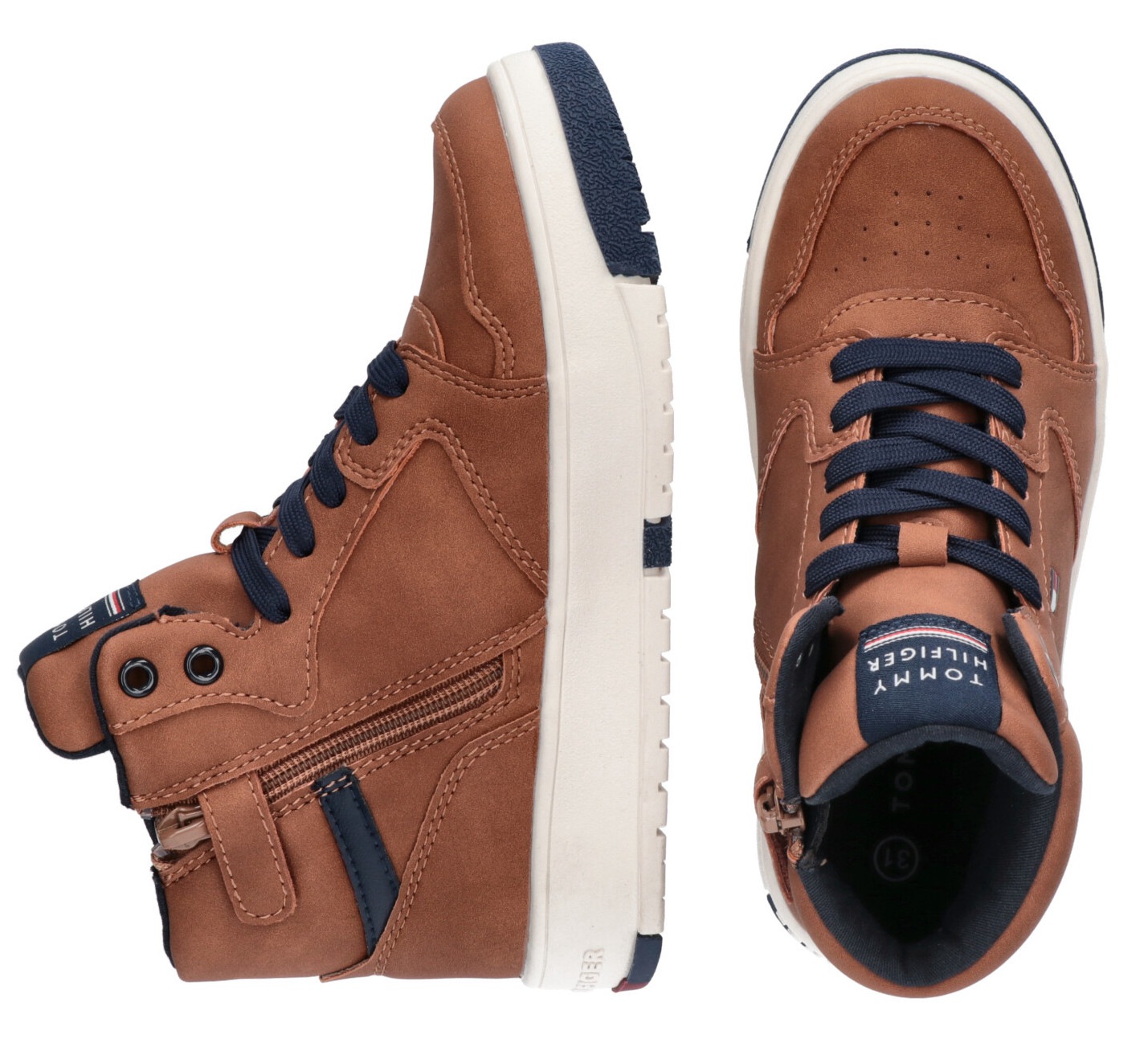 Tommy Hilfiger Sneaker, High Top Sneaker, Schnürboots mit seitlichem Logoflag