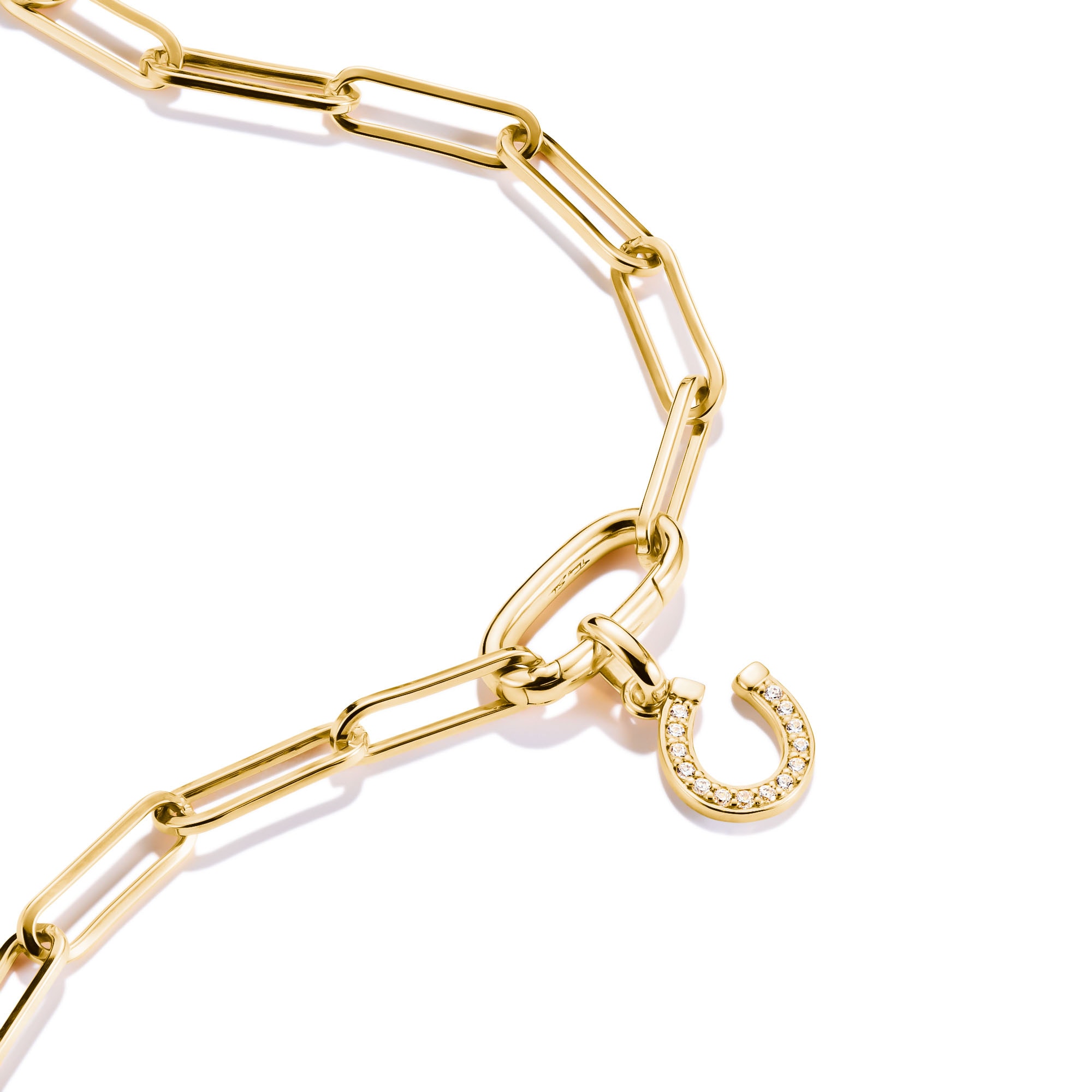 THOMAS SABO Charm-Einhänger »Charm Hufeisen-Design vergoldet - Connect« mit Zirkonia (synth.)