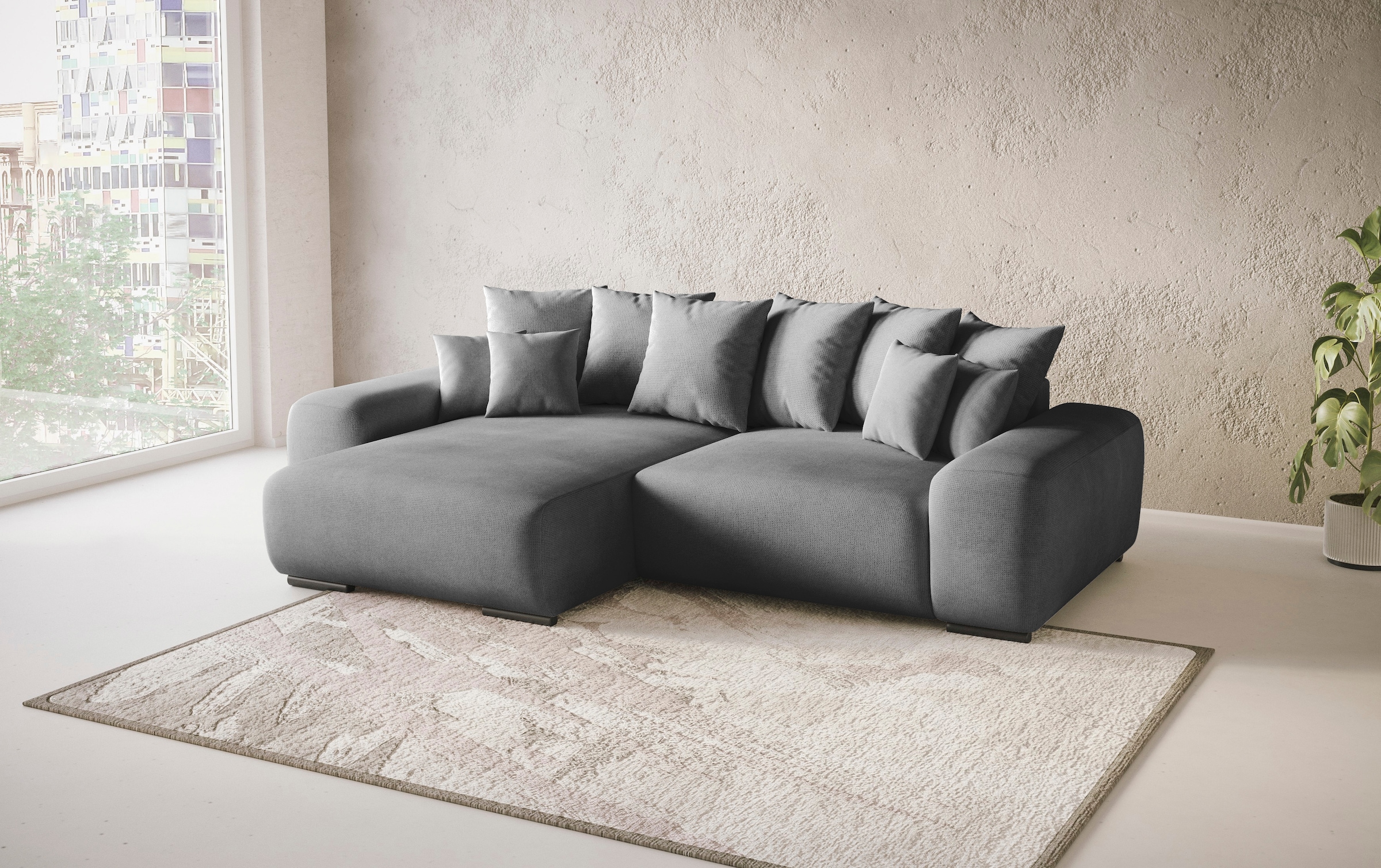 Mr. Couch Polsterecke »Sundance, L-Form«, Dauerschläfer mit Bett, Bettkasten, bis 140 kg belastbar
