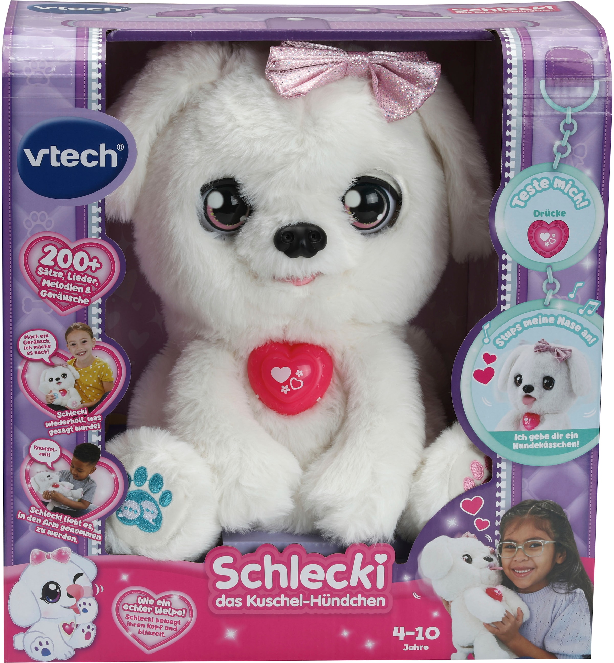 Vtech® Plüschfigur »KidiFriends Schlecki, das Kuschel-Hündchen«, mit Licht- und Soundeffekten