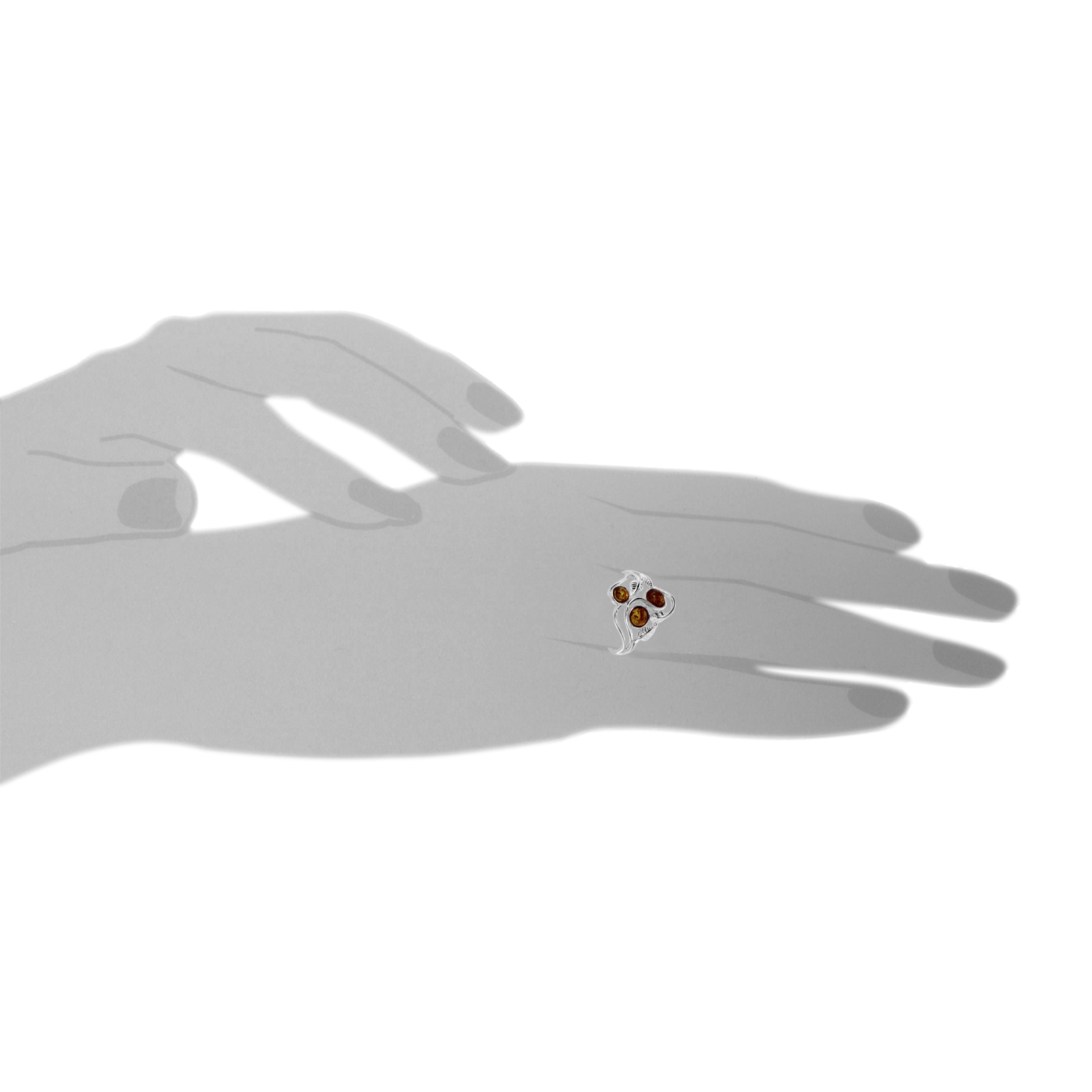 OSTSEE-SCHMUCK Fingerring »- Ladessa - Silber 925/000 - Bernstein«