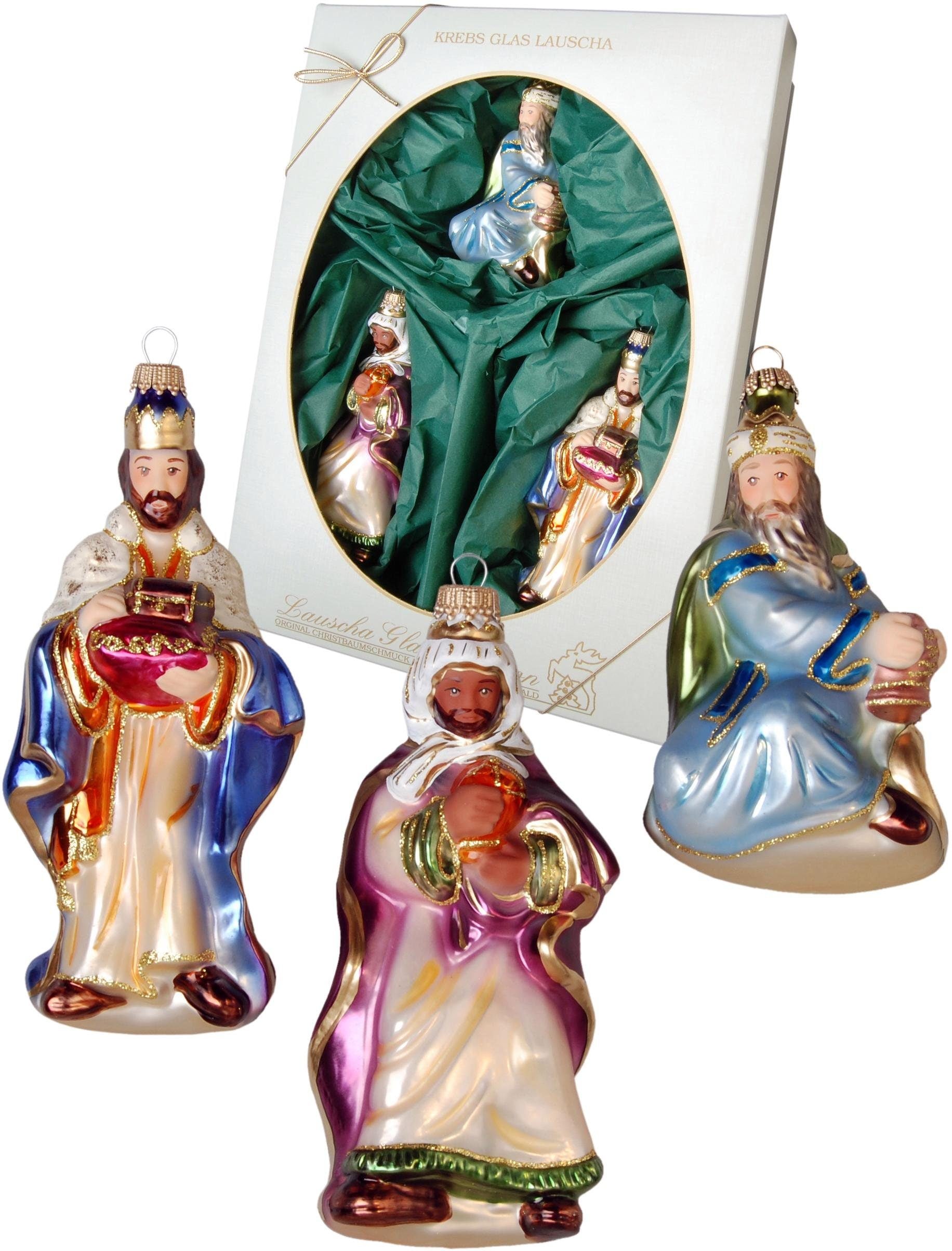 Krebs Glas Lauscha Christbaumschmuck »Die heiligen drei Könige, Weihnachtsdeko, Christbaumschmuck«, (Set,...