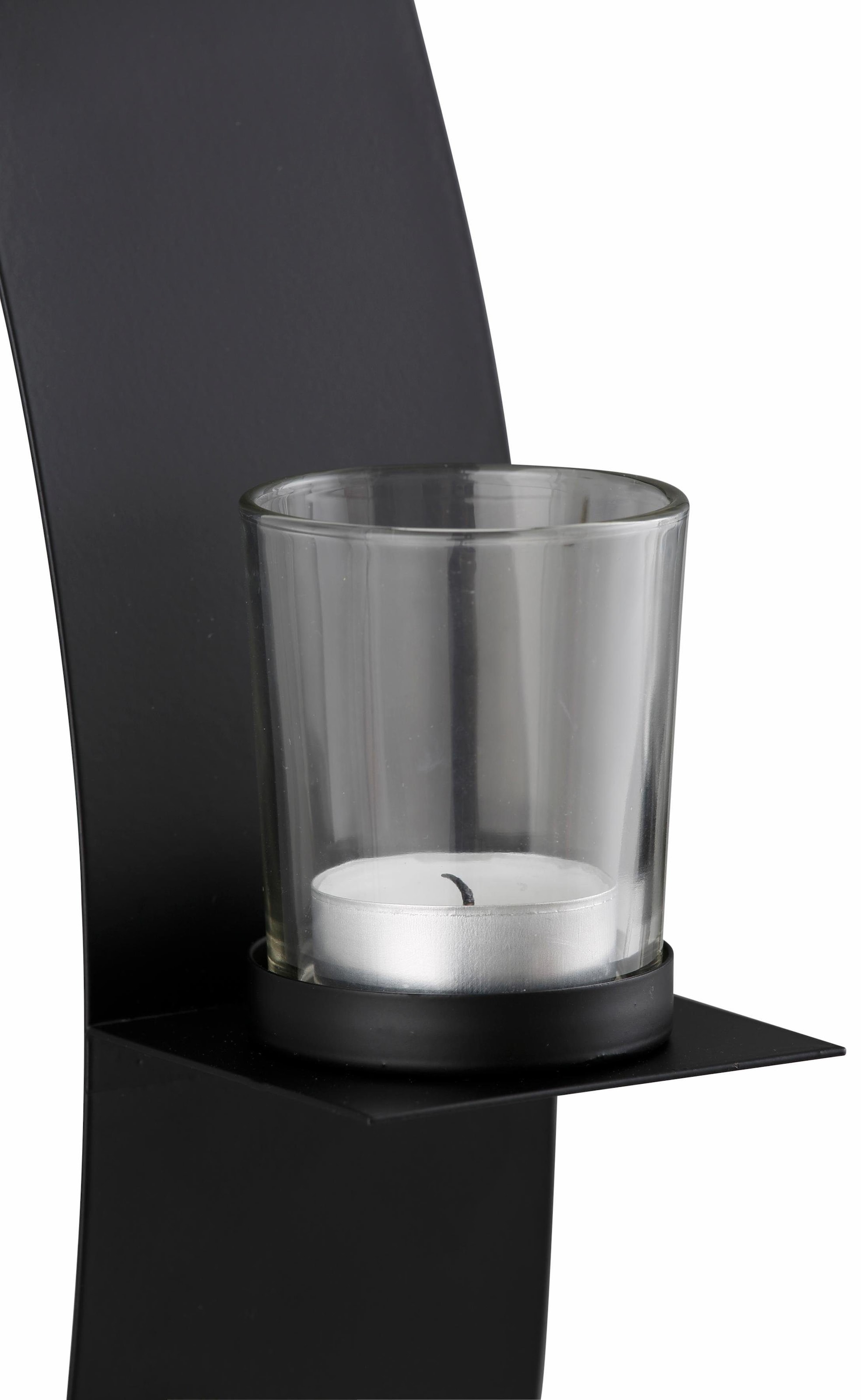 OTTO home Wandkerzenhalter »Drammen« Landhaus, Metall, Glas, schwarz