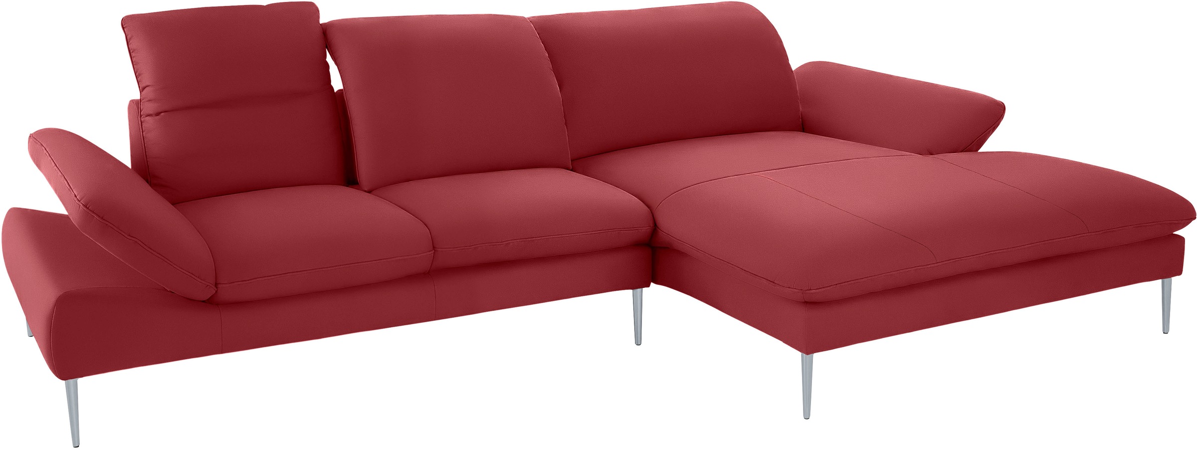 W.SCHILLIG Ecksofa »enjoy&MORE, Designsofa, bequem, zeitlos und elegant, L-Form«, mit Sitztiefenverstellung, Füße silber matt, Breite 340 cm