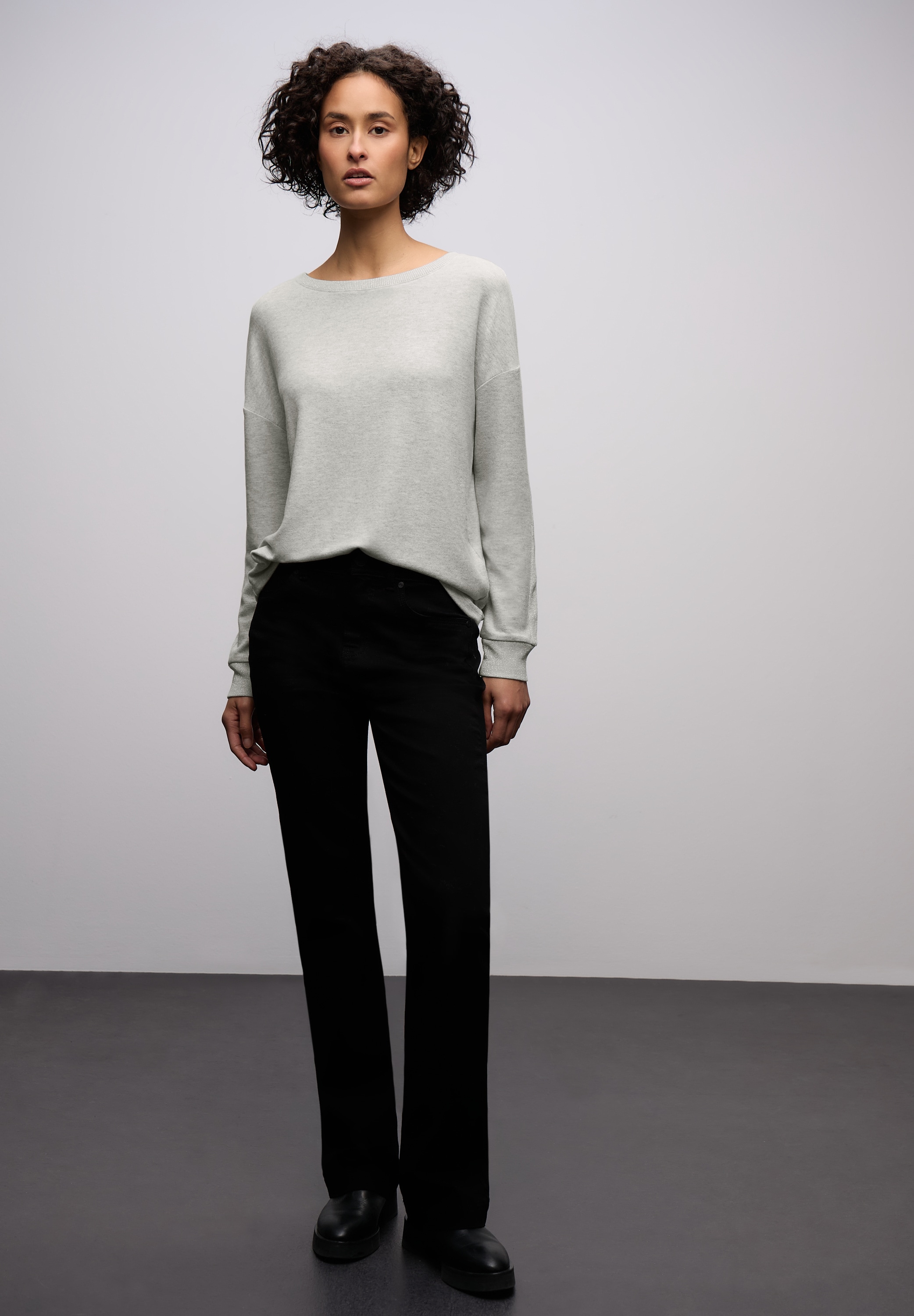 STREET ONE Langarmshirt mit Glitzerdetails