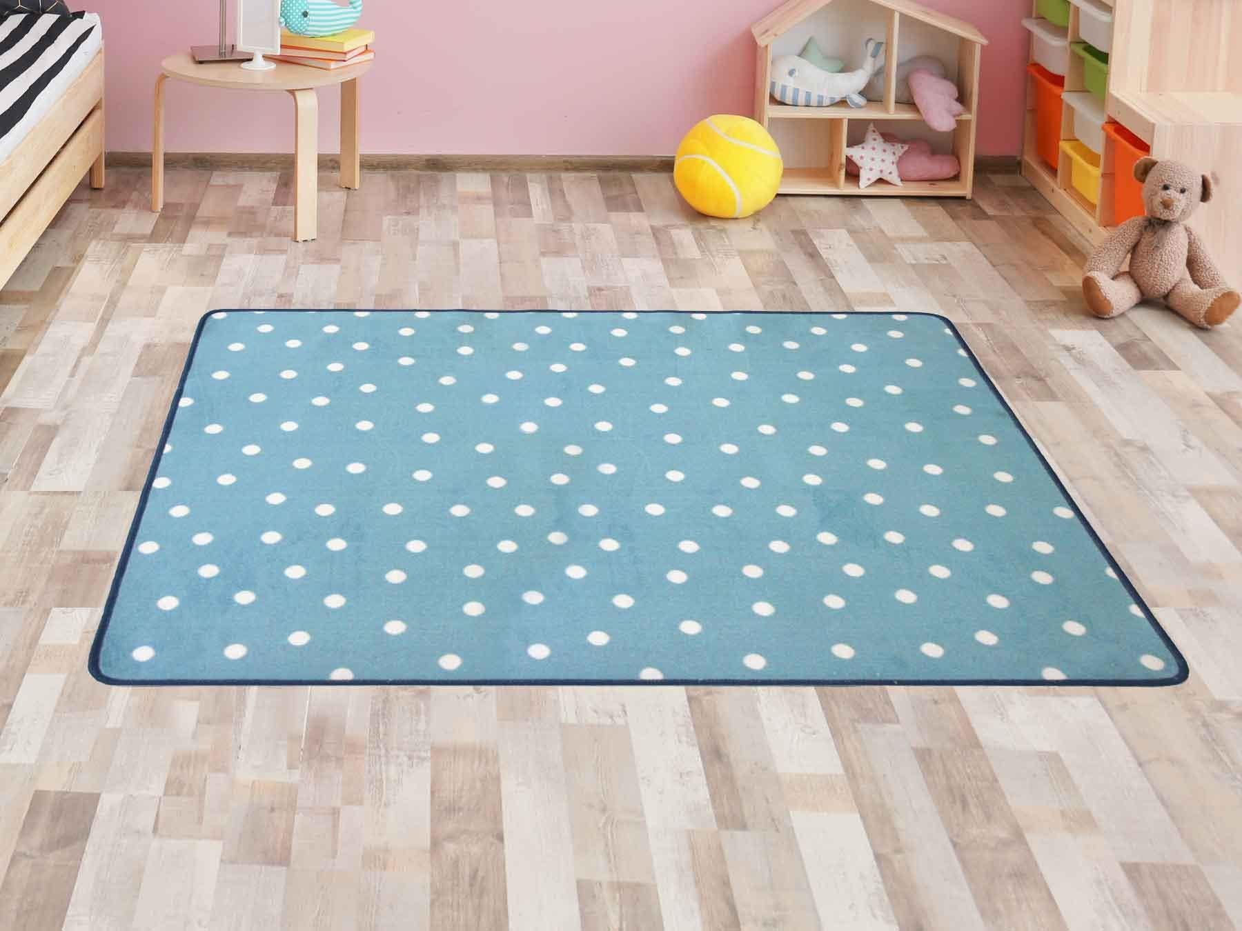 Primaflor-Ideen in Textil Kinderteppich »PUNTO, Made in Belgium«, rechteckig, 5 mm Höhe, Kurzflor, Motiv Punkte, Kinderzimmer