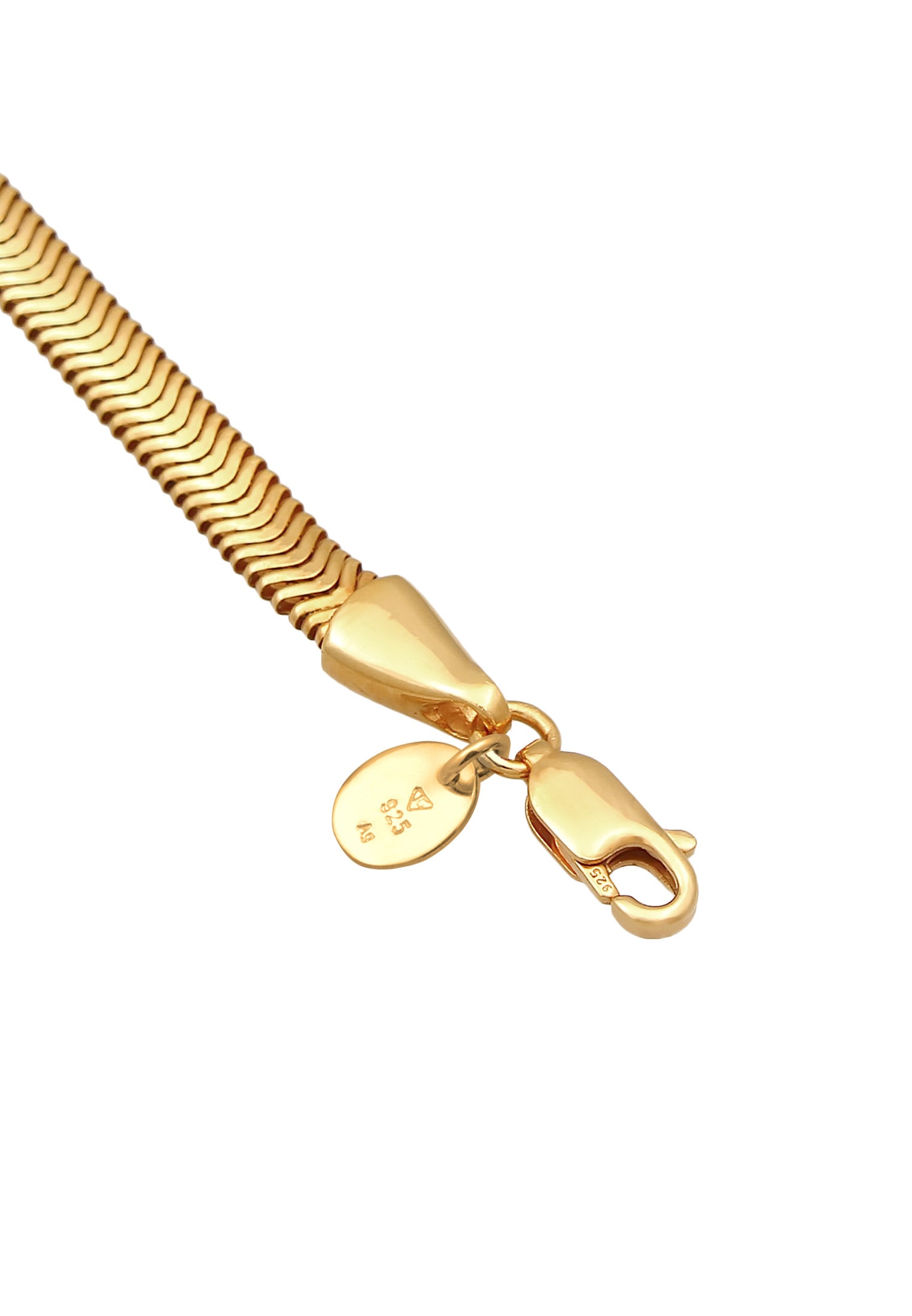 Elli Premium Fußkette »Fußschmuck Schlangenkette Flach Elegant 925 Silber«