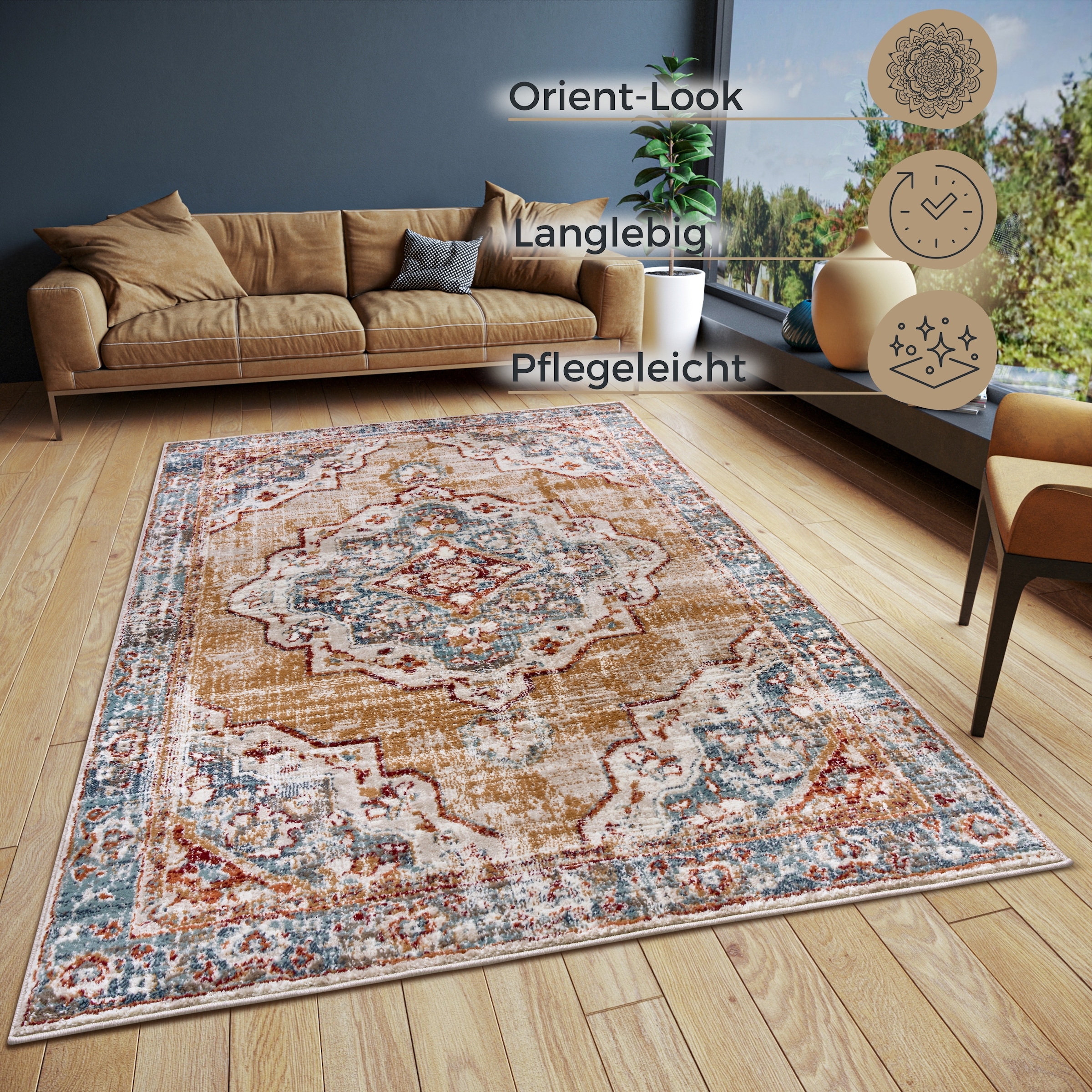 HANSE Home Teppich »Strozzi« rechteckig 8 mm Höhe Läufer, Orientalisch, Kurzflor, Wohnzimmer, Schlafzimmer, Esszimmer