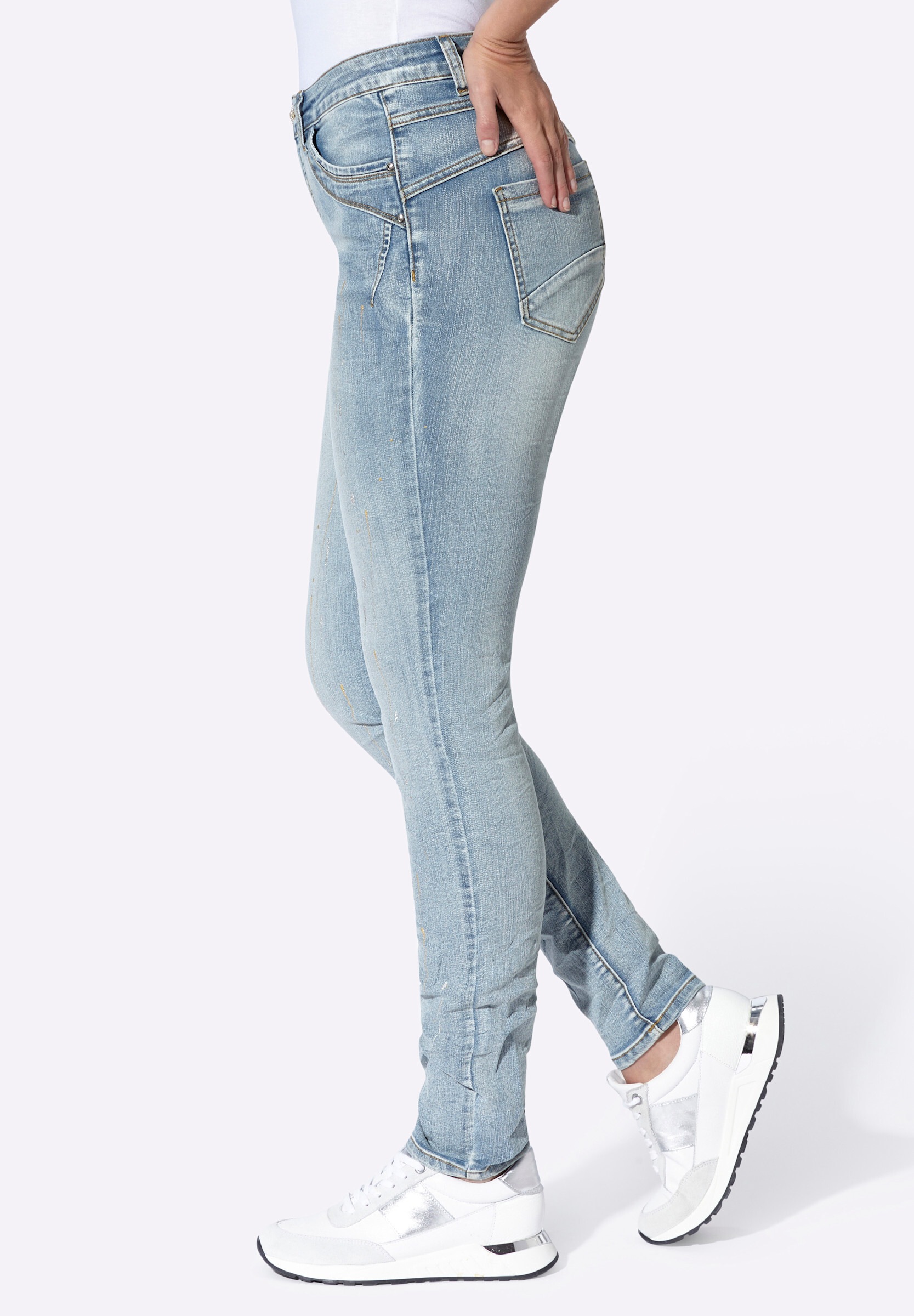 heine 5-Pocket-Jeans »Jeans Jeans mit Glitzerdruck«