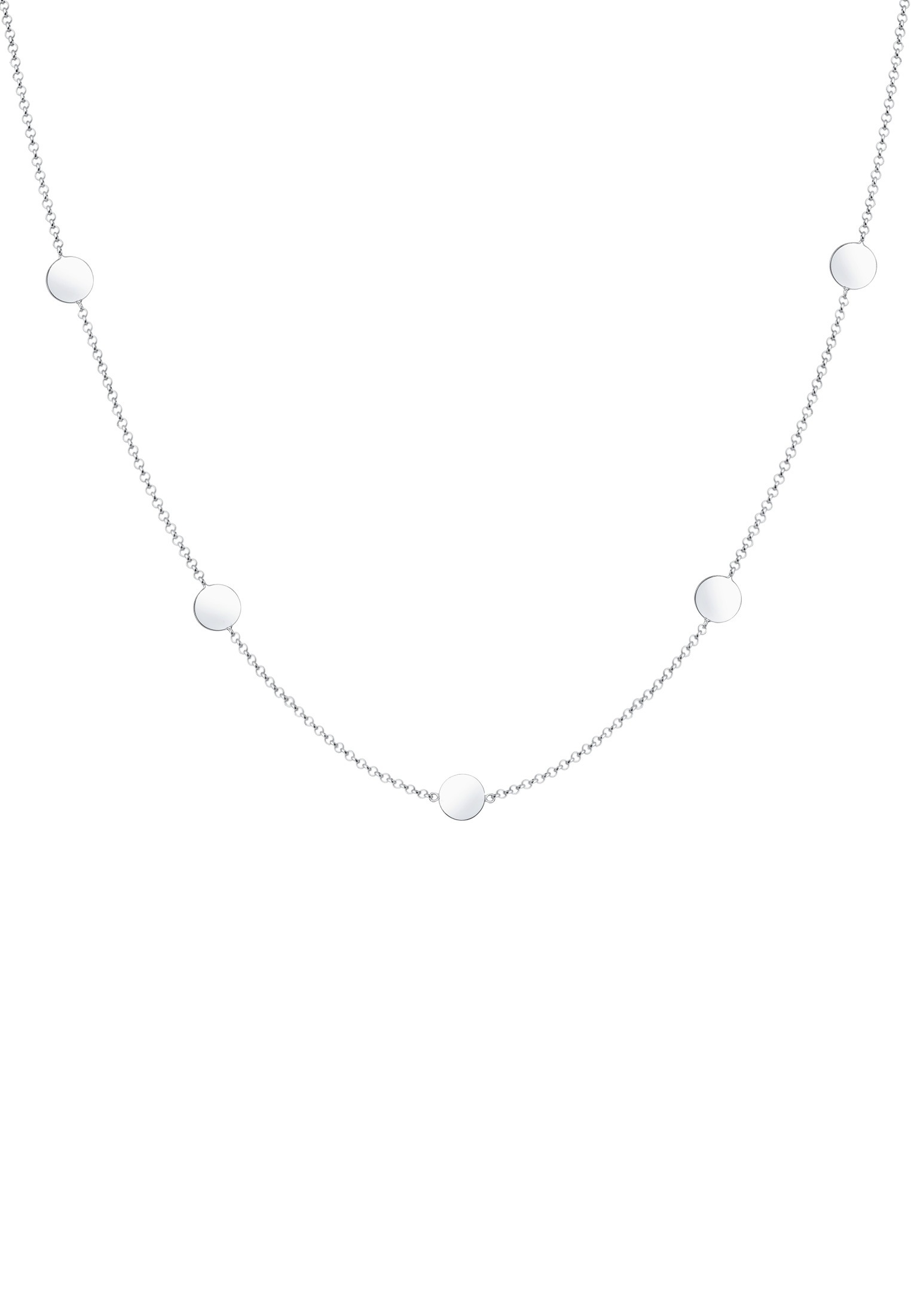 Elli Lange Kette »Halskette Plättchen Kreis Glänzend 925 Sterling Silber«