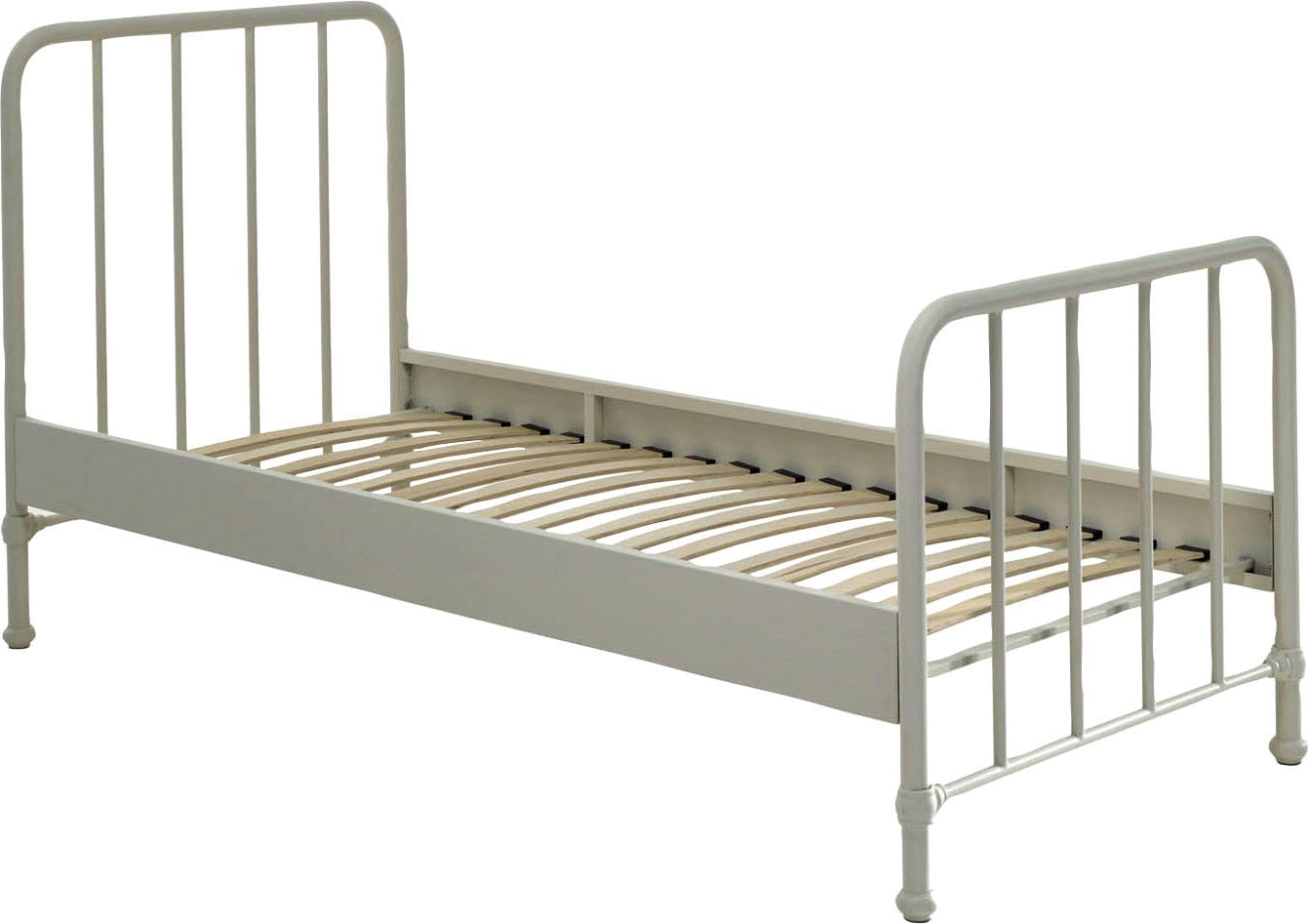 Vipack Jugendbett »Bronxx, Einzelbett 90/200, sehr stabil, romantische Optik«, (B/H/T ca. 96,5x110x206cm, inkl. Lattenrost, Bodenfreiheit), Oberfläche pulverbeschichtet, verschiedene Farben zur Wahl